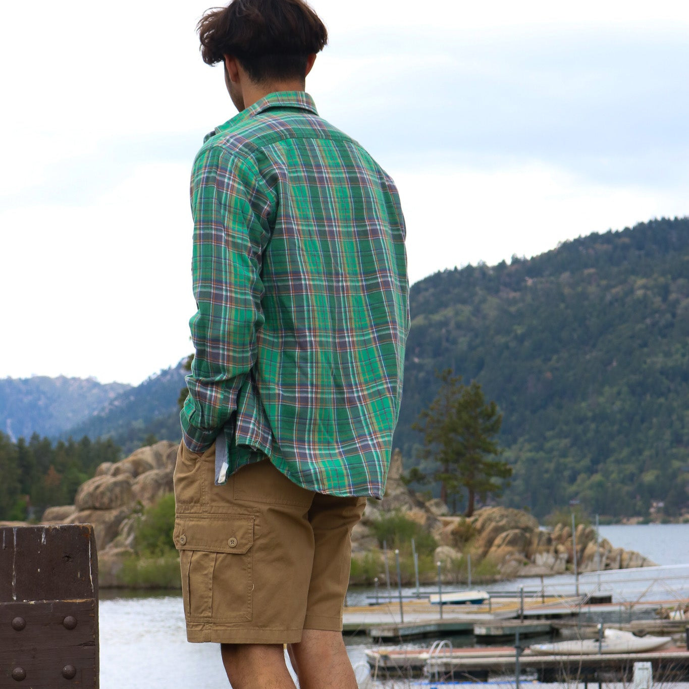 Polo Ralph Lauren Mint Green & Gray Flannel Shirt-Size Large