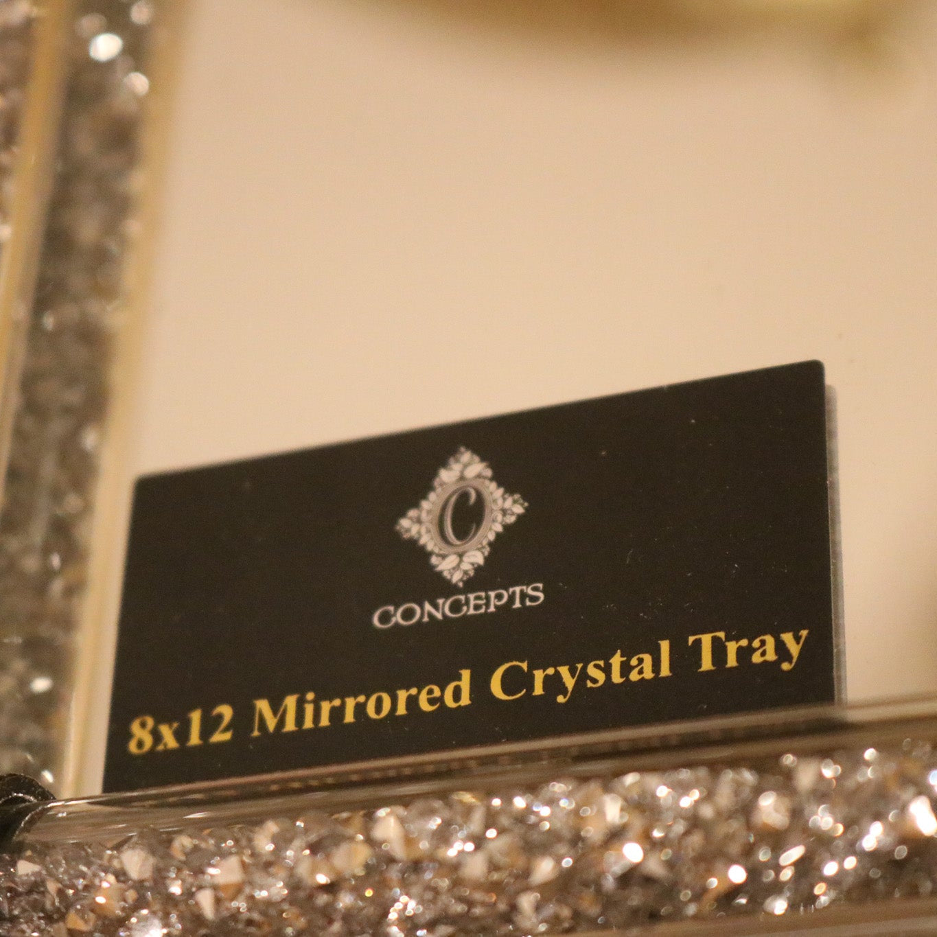 Crystal & Mirror Jewelry Tray 8"x12"