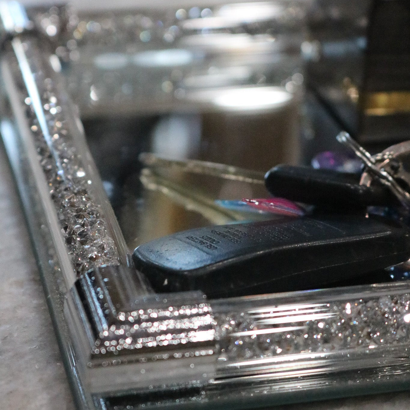 Crystal & Mirror Jewelry Tray 8"x12"