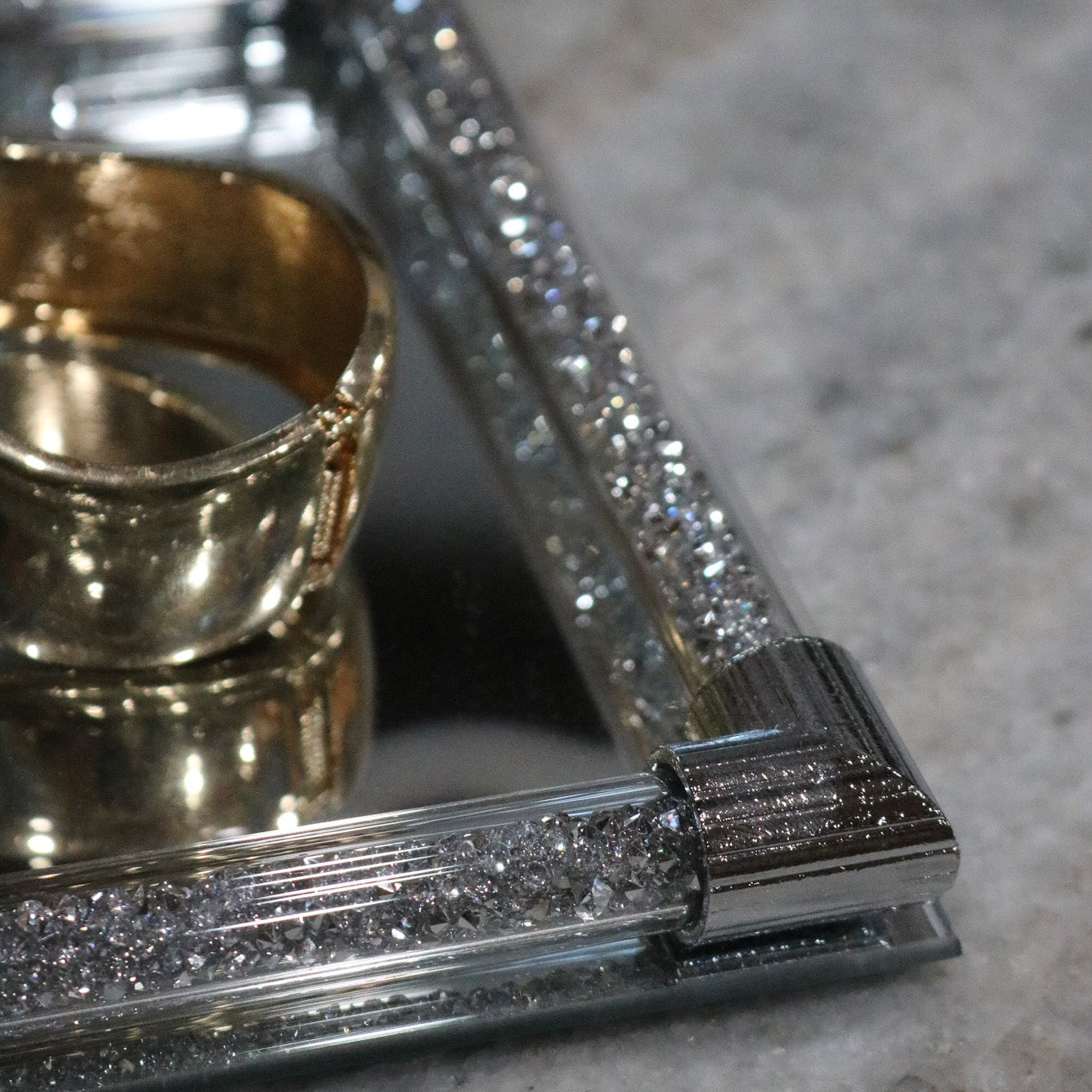 Crystal & Mirror Jewelry Tray 8"x12"
