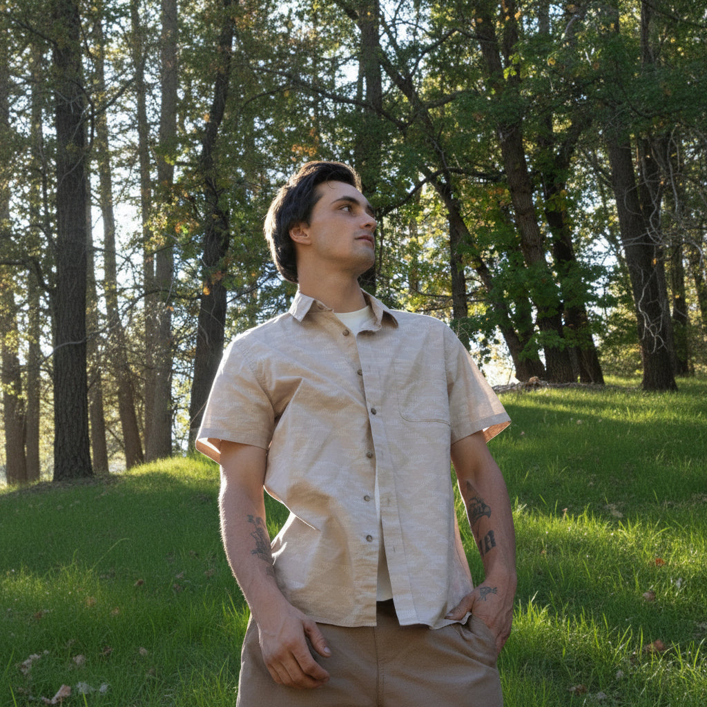 Pendleton Shoreline Light Brown Short Sleeve