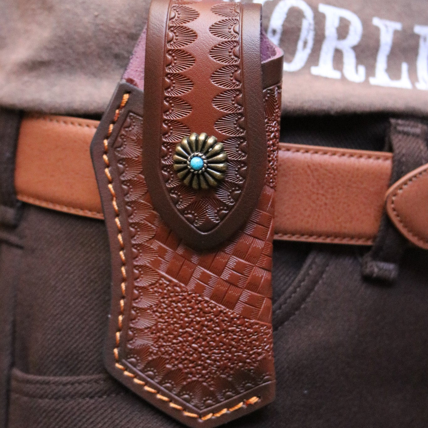 Foldable Pocket Knife Leather Sheath
