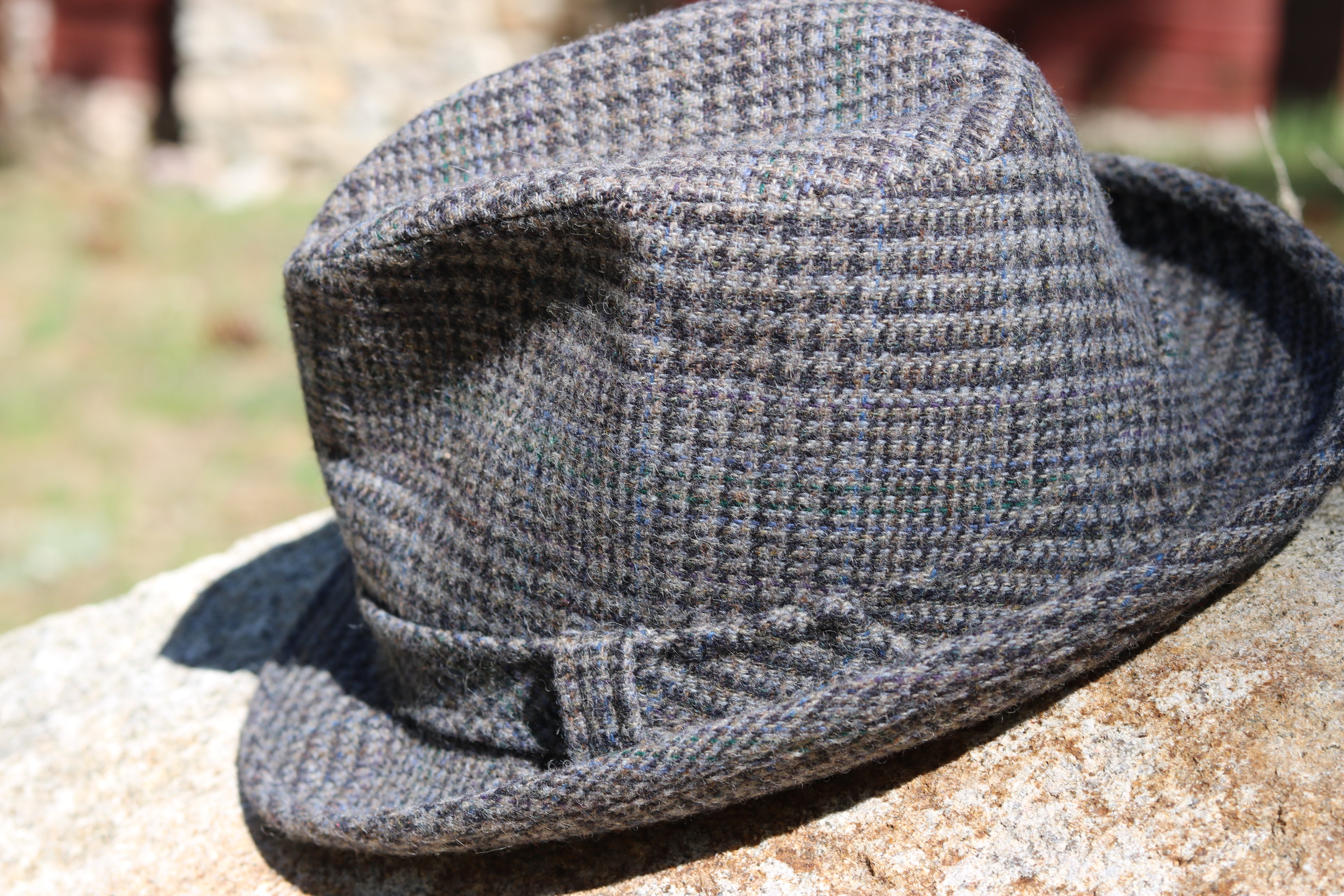 Pendleton Grey Plaid Virgin Wool Fedora Size 7 1/4