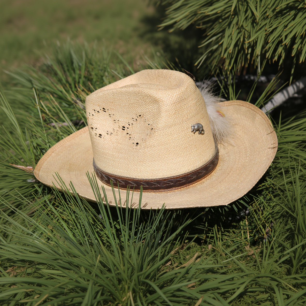 Vintage Stetson Roadrunner Straw Cowboy Hat – Bryant Finish – Size 7 – Western Summer Hat