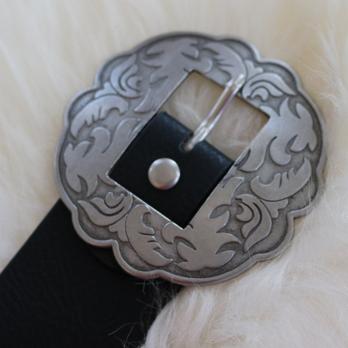 Genuine Leather Concho Wide-Width Western Belt