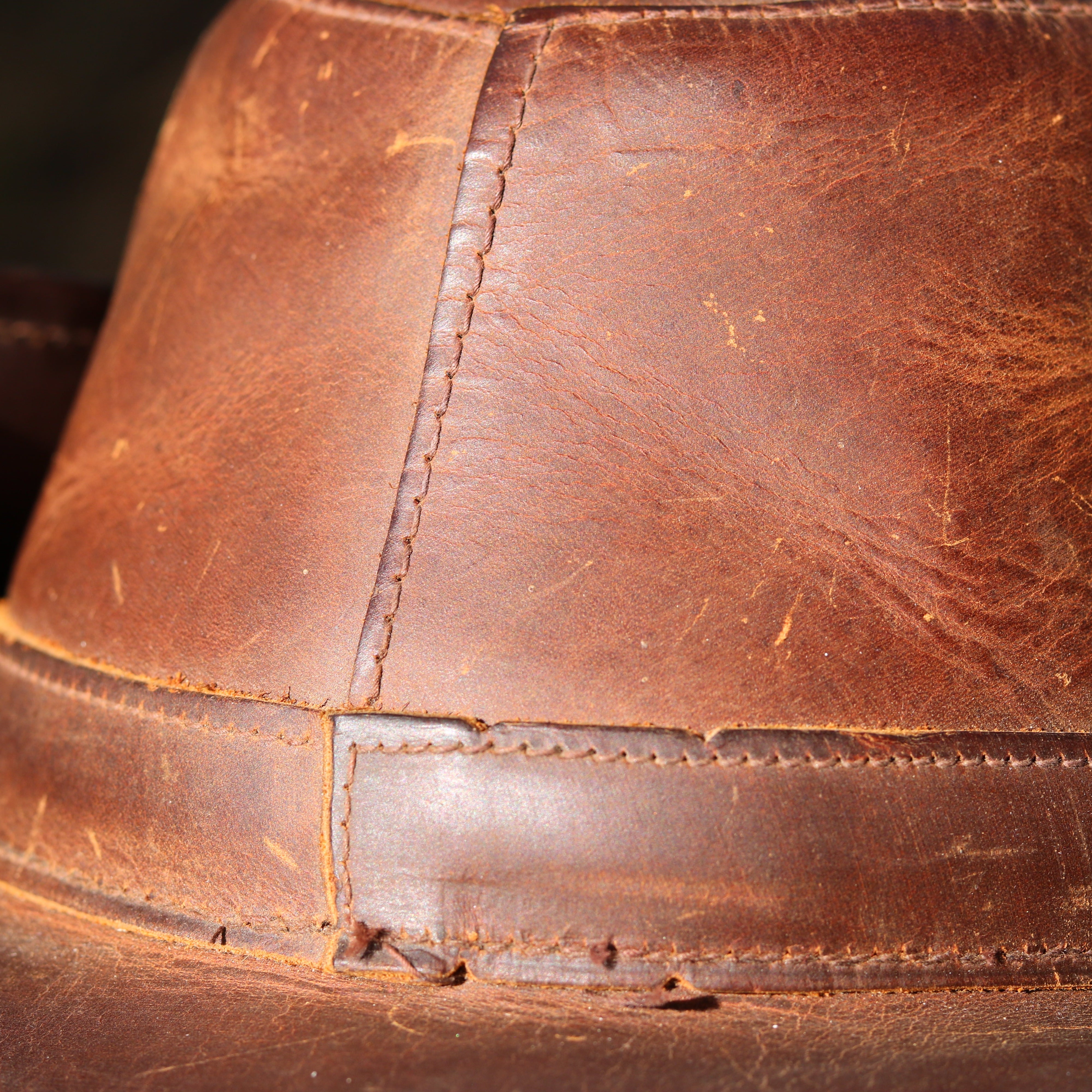 Vintage Henschel Aussie Brown Leather Safari Hat Medium