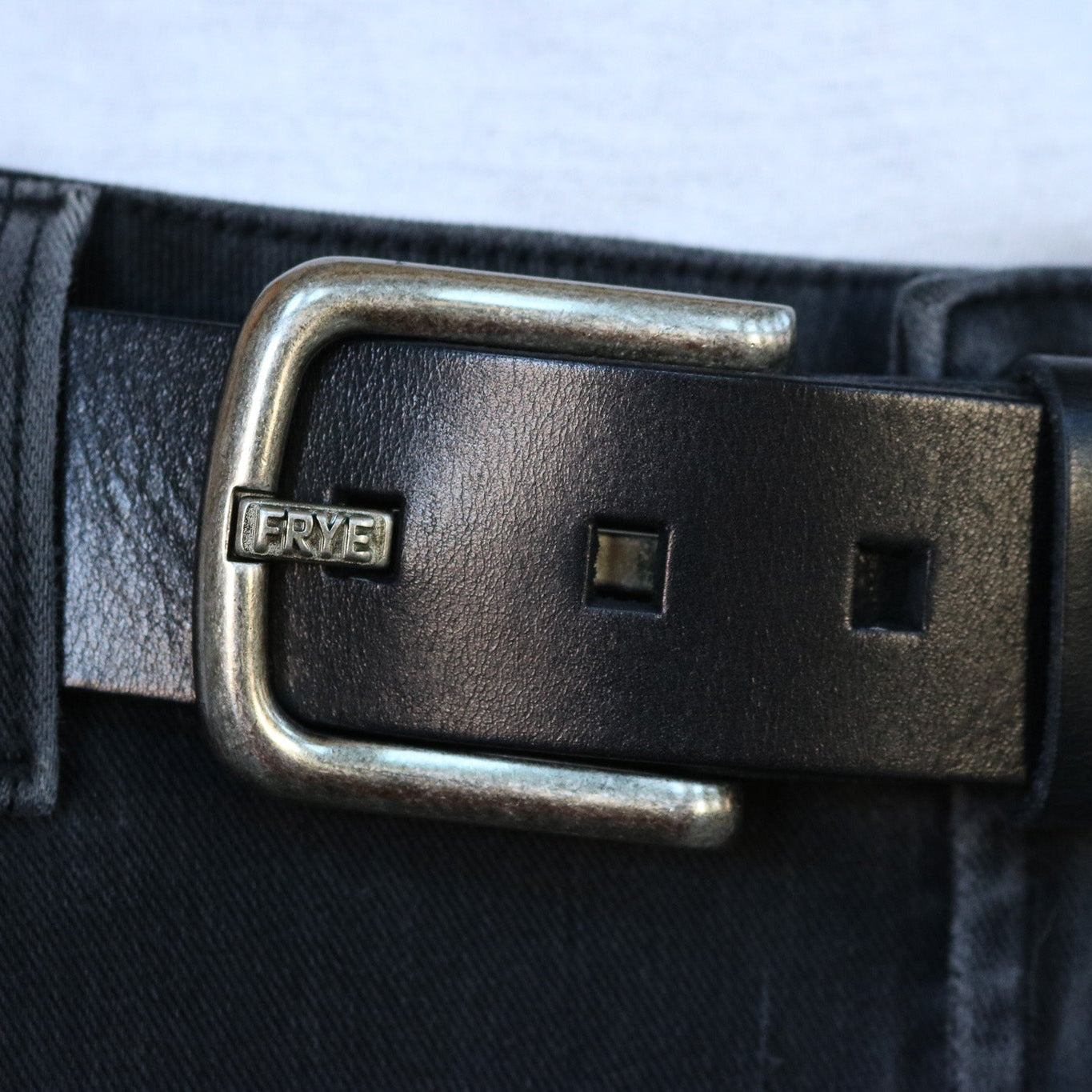 Men's FRYE Designer Leather Belt Black