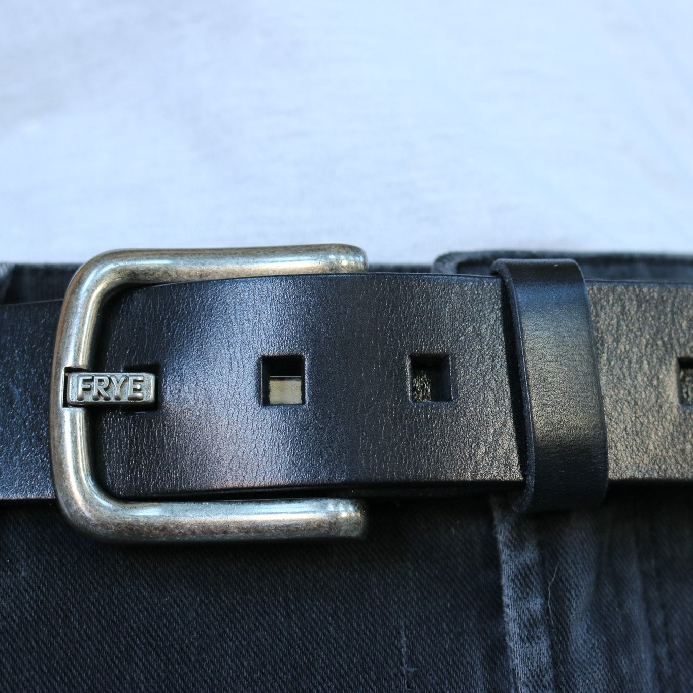 Men's FRYE Designer Leather Belt Black