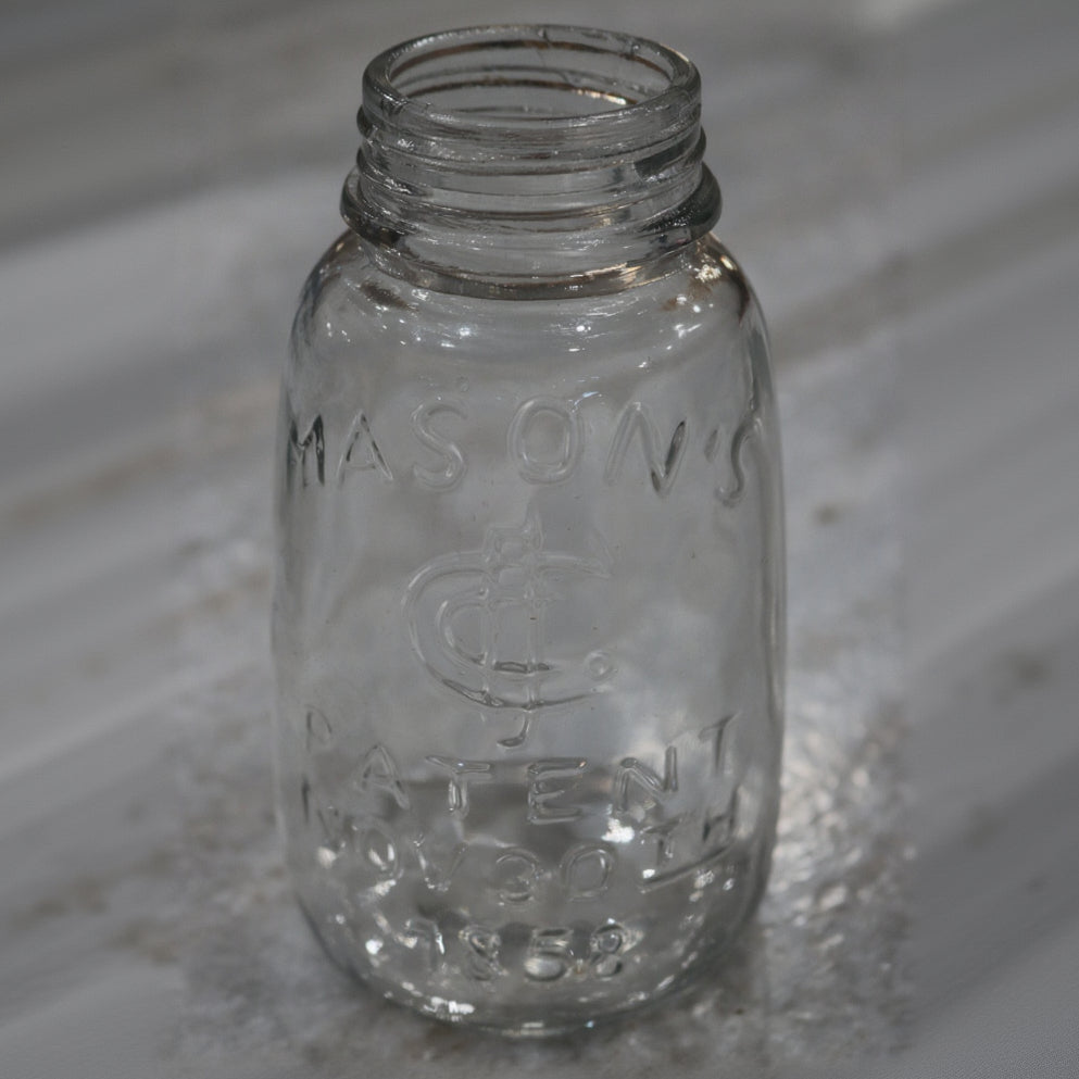 Vintage Reproduction Audrey's Glass Mason Butter Churn Jar