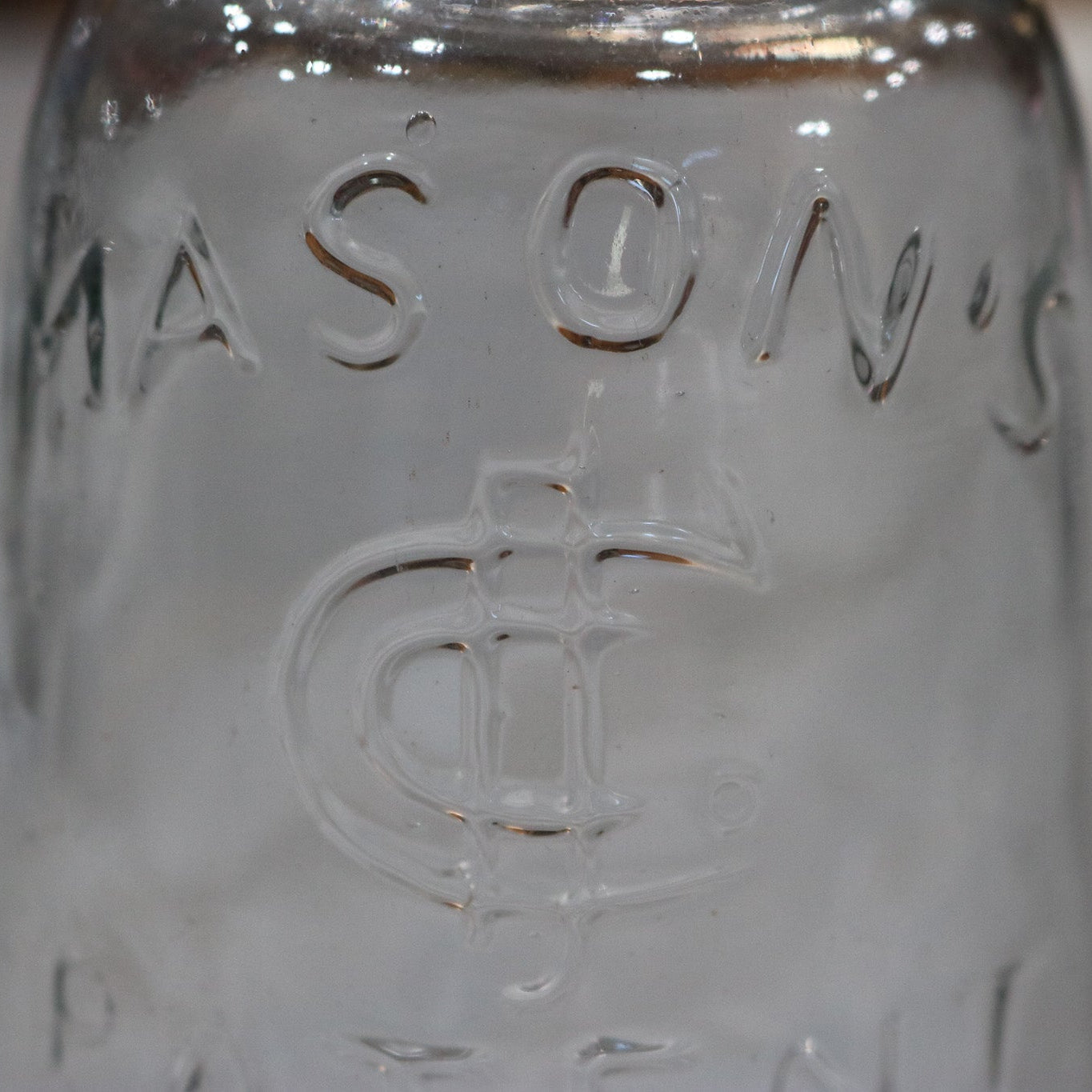 Vintage Reproduction Audrey's Glass Mason Butter Churn Jar