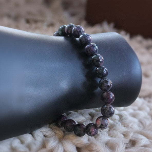 Ruby Zoisite Stone Beaded Stretchy Bracelet