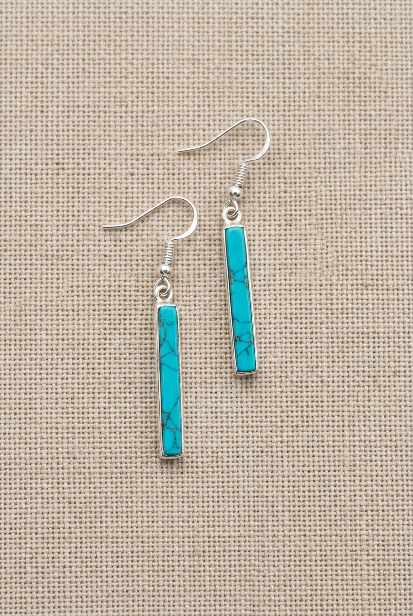 Turquoise Bar Dangle Earrings
