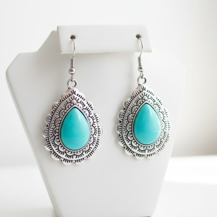 Mesa Mustang Faux Turquoise Blue Earrings