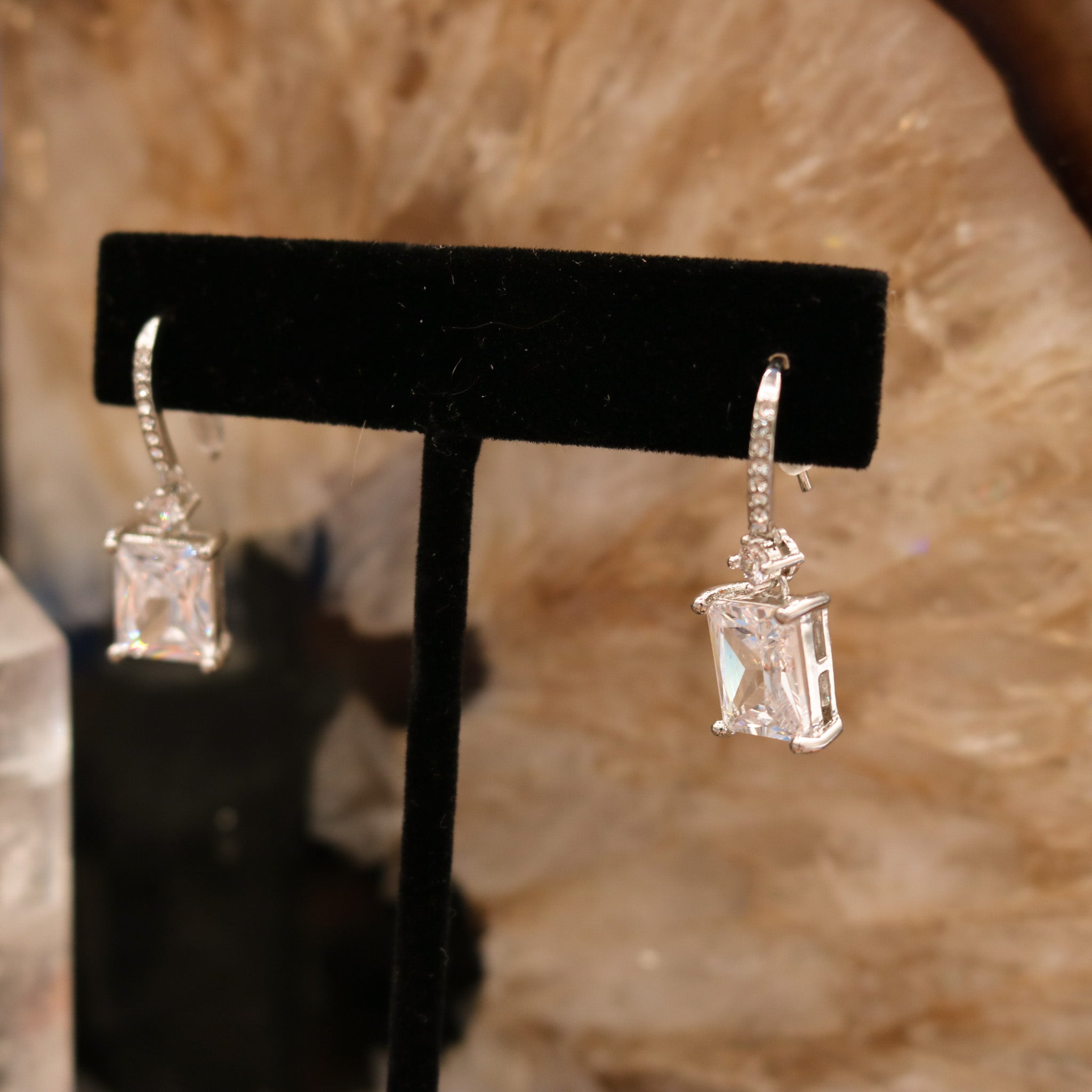 Synthetic Dimond Earrings Hook Style