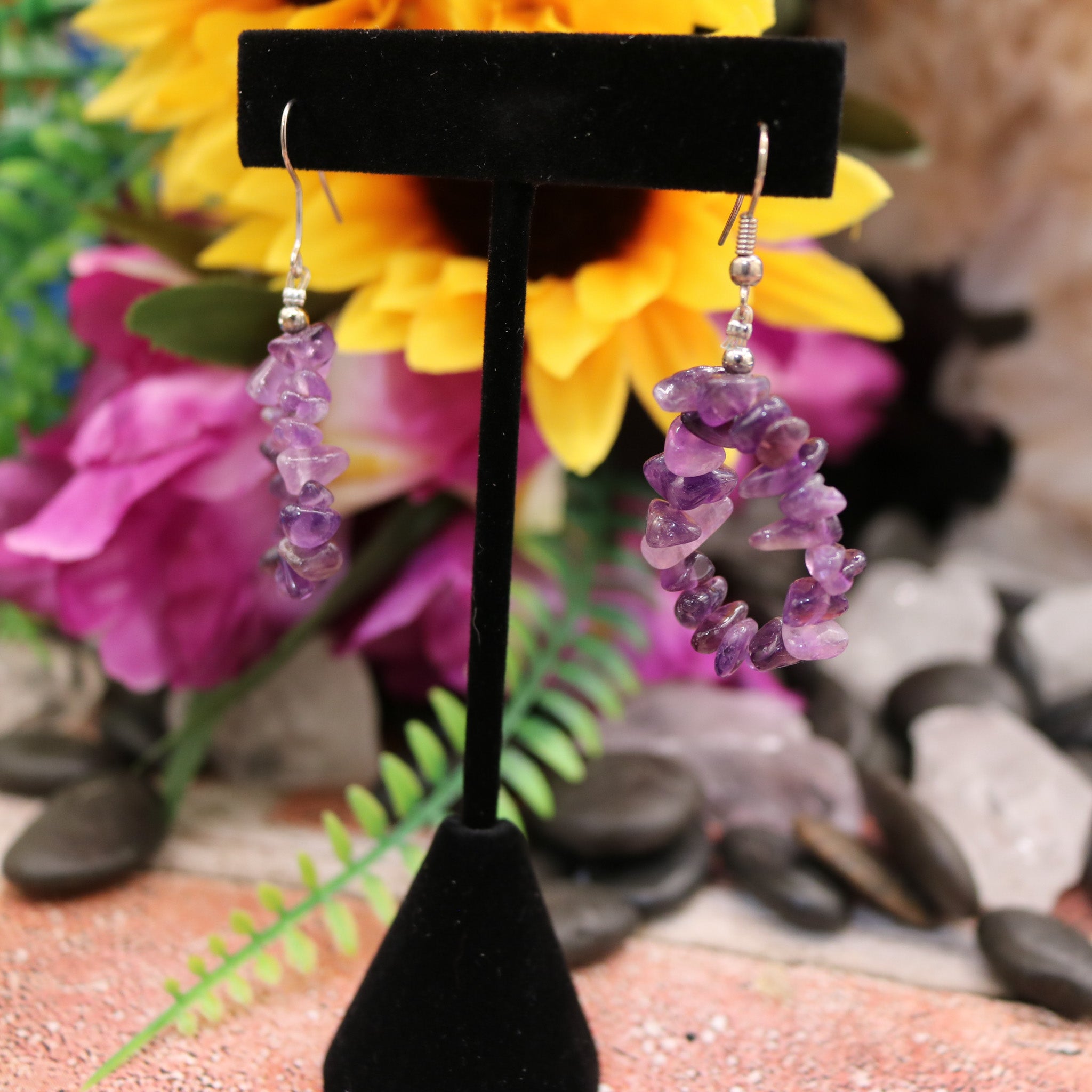 Fantastic Faux Amethyst Dangle Earrings
