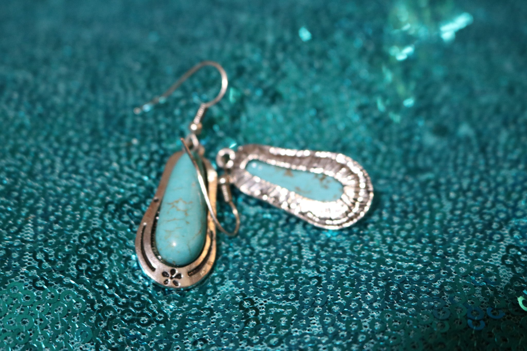 Fabulous Faux Turquoise Dangle Earrings