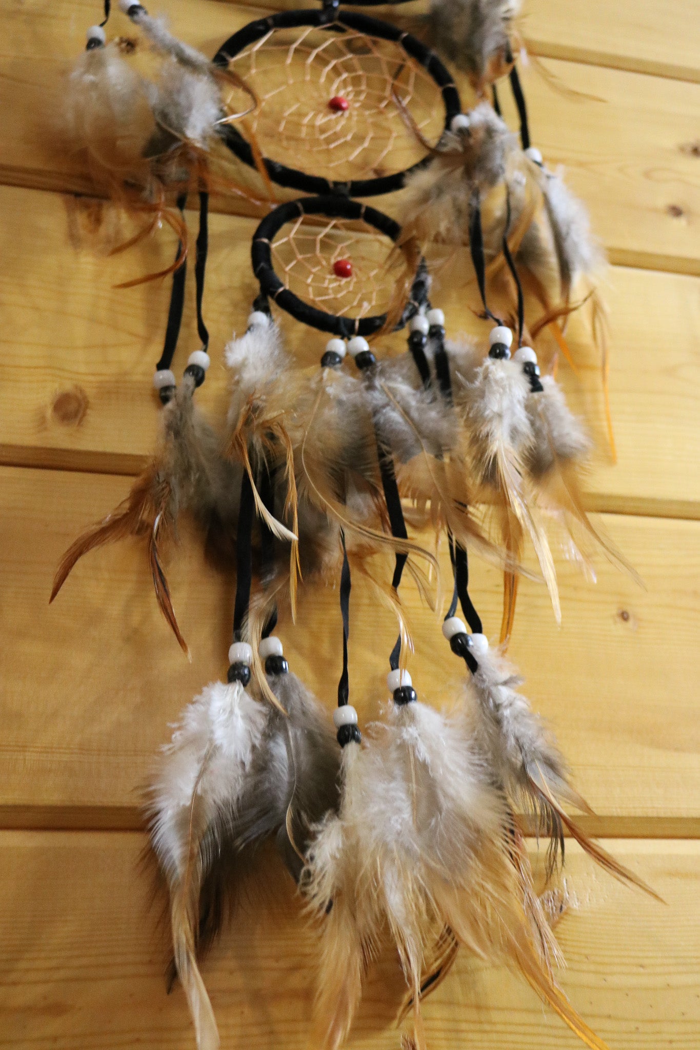 Boho Beaded Wolf Handmade Dream Catcher