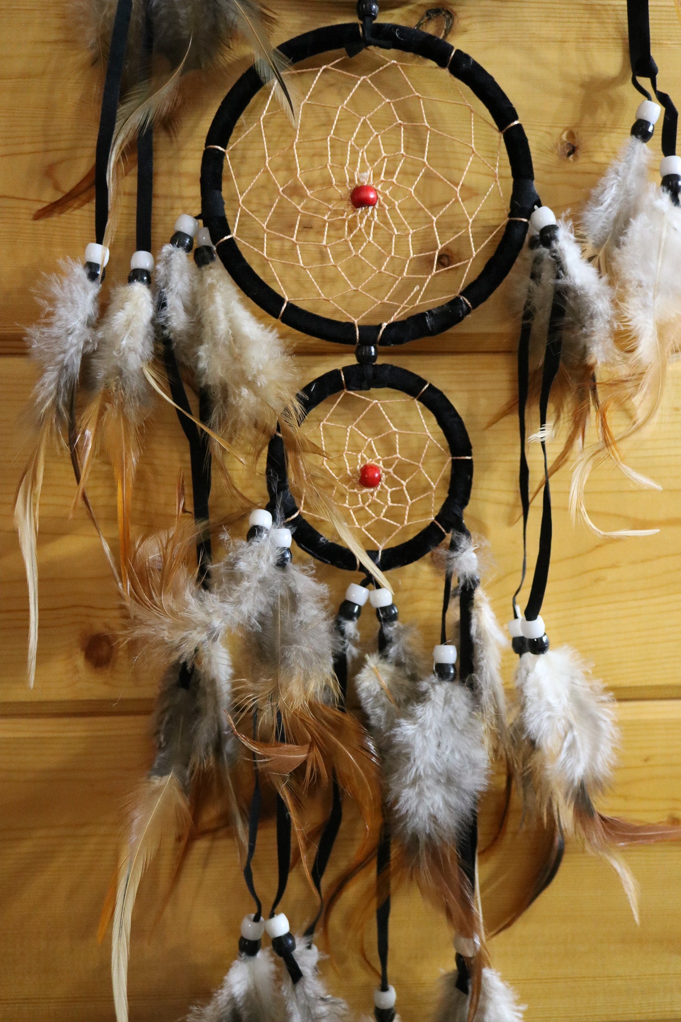 Boho Beaded Wolf Handmade Dream Catcher