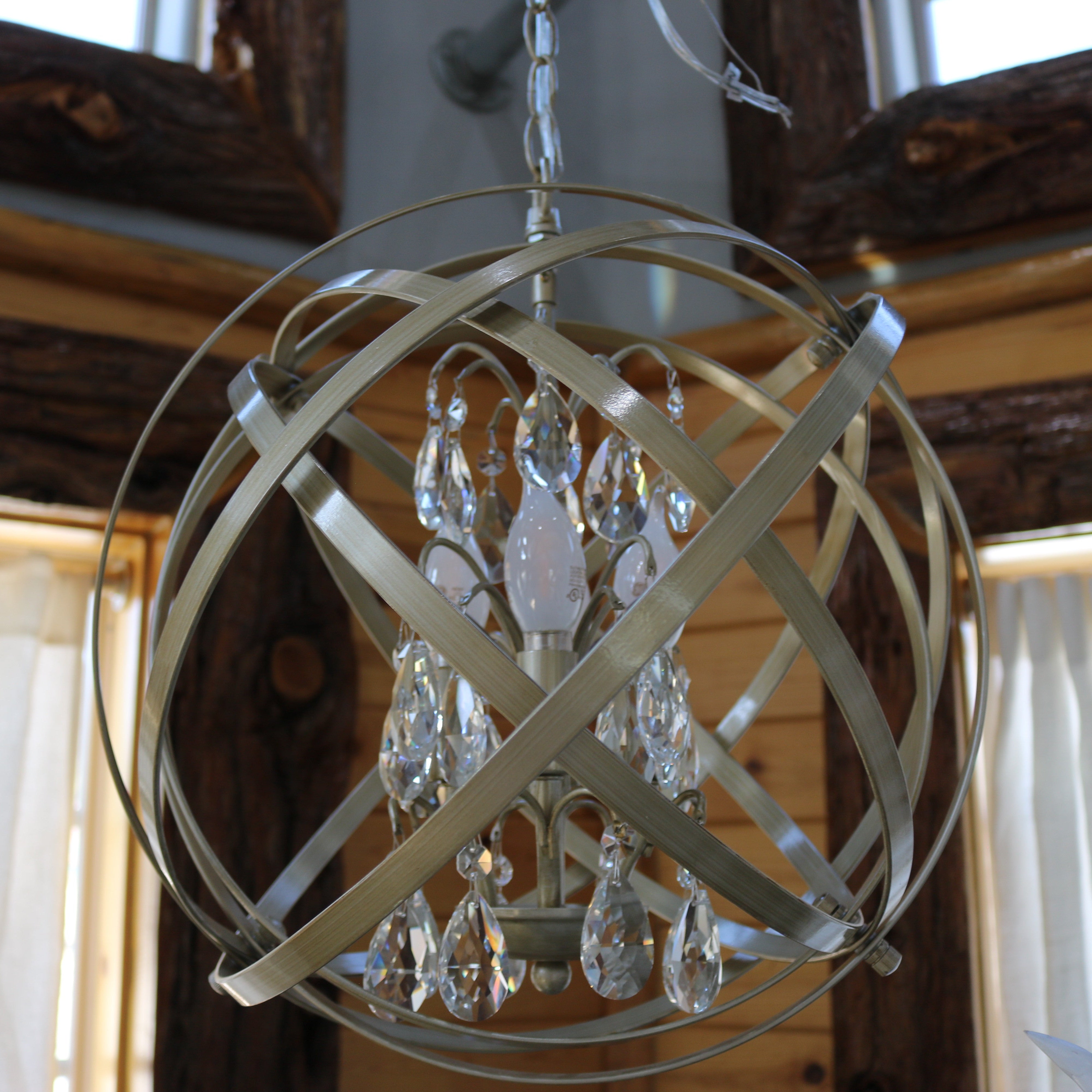 Elegant 4 Bulb Gold and Crystal Candelabra Chandelier