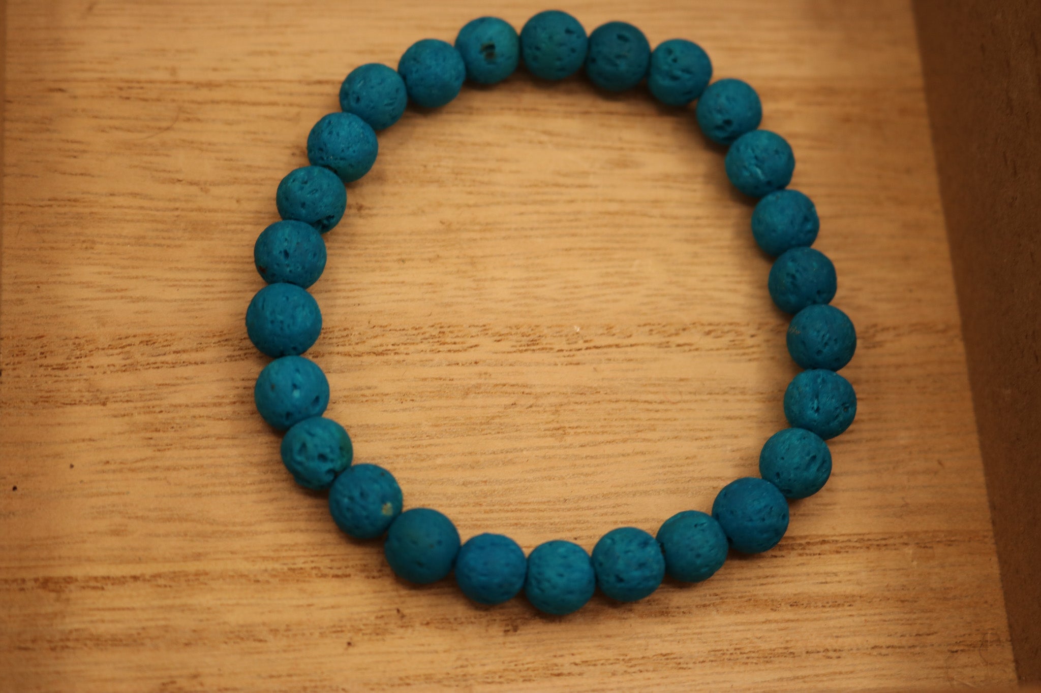 Blue Volcanic Basaltic Lava Gemstone Bracelet