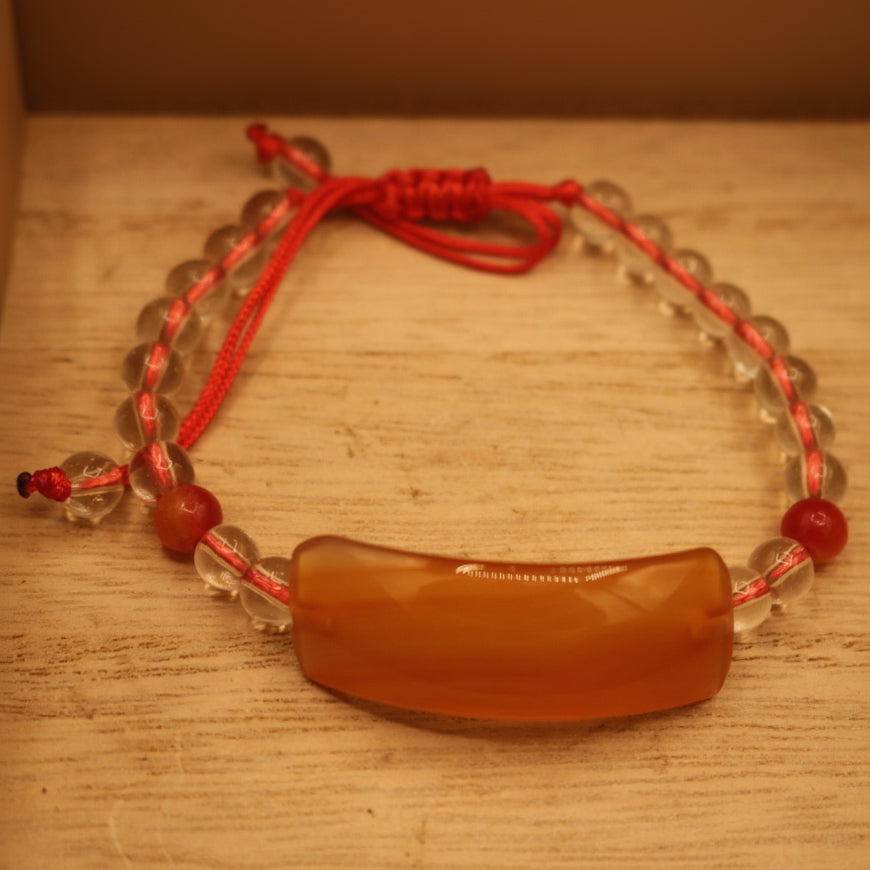 Calming Agate Beaded Charm Bracelet