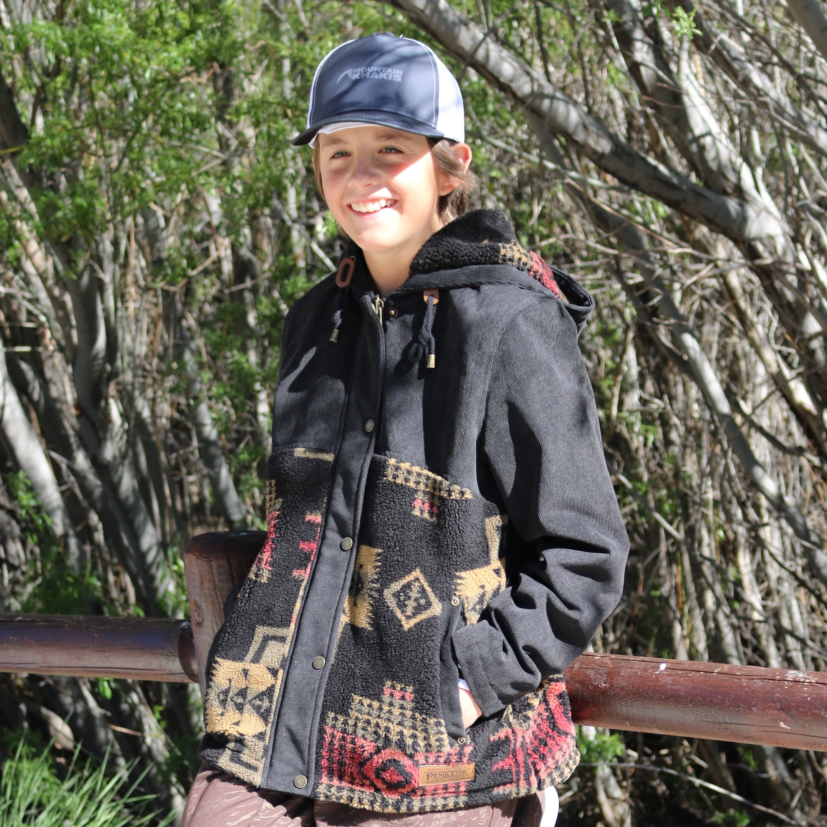 pendleton blanca berber hoodie southwestern sherpa jacket black