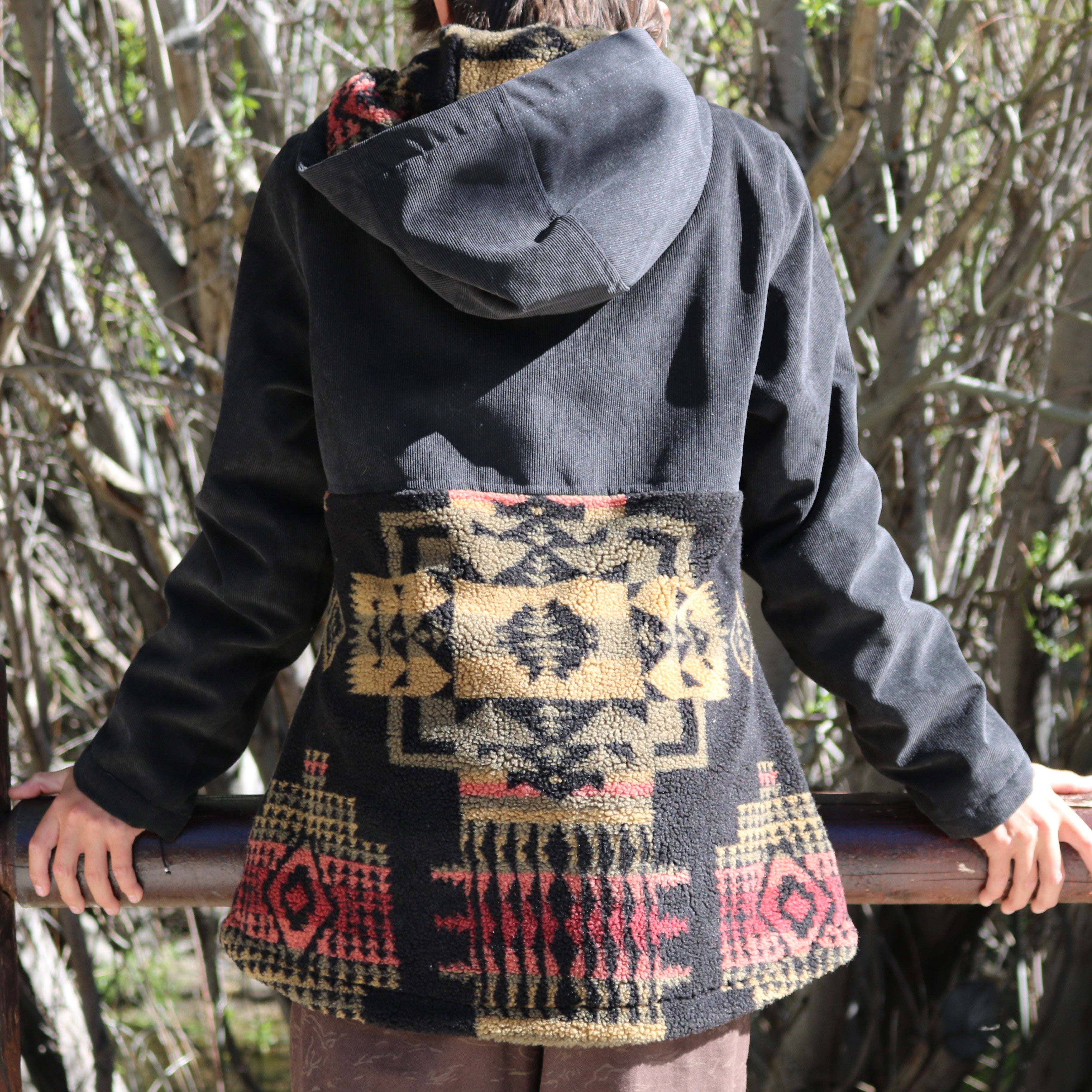 pendleton blanca berber hoodie southwestern sherpa jacket black