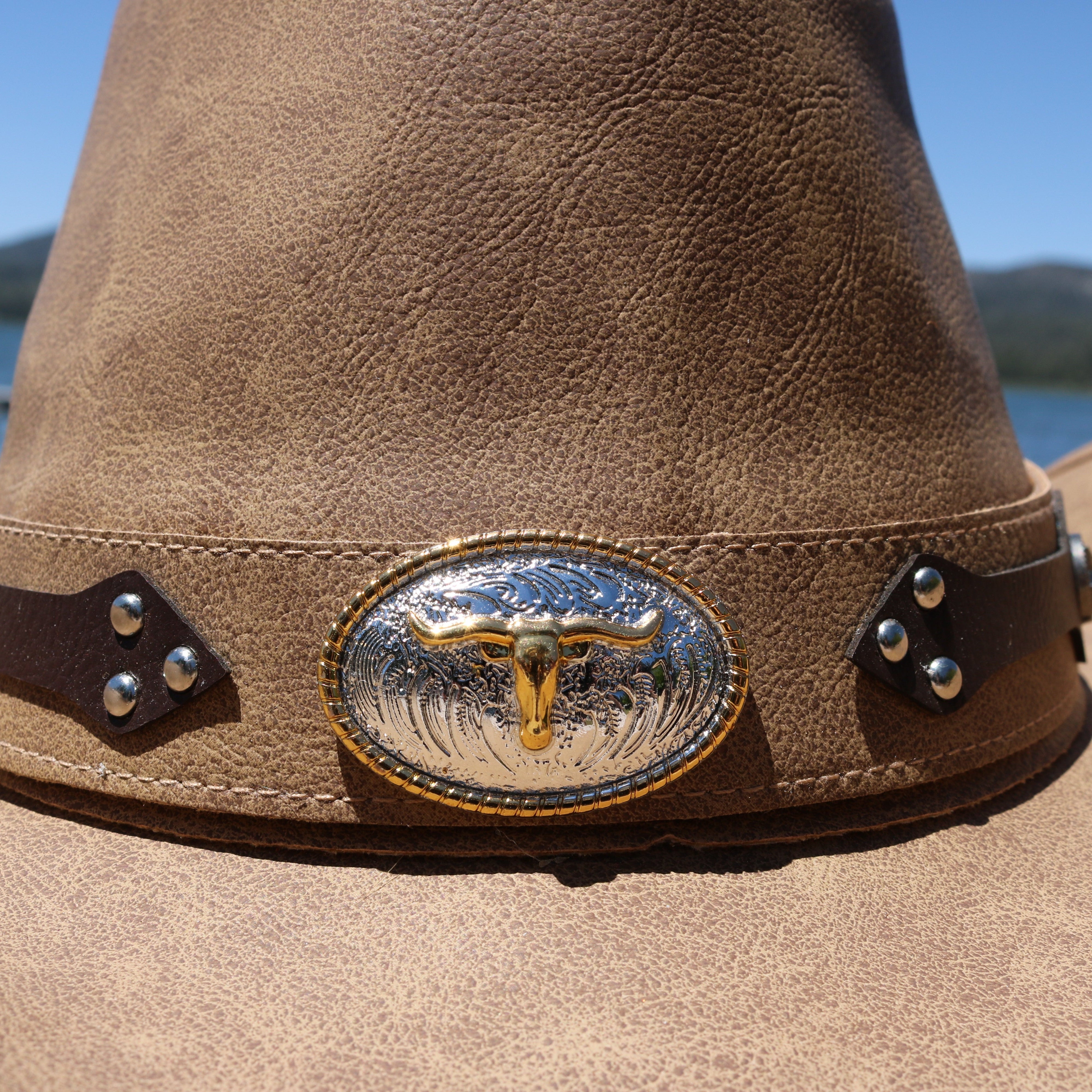MUMUWU Leather Western Cowboy Hat