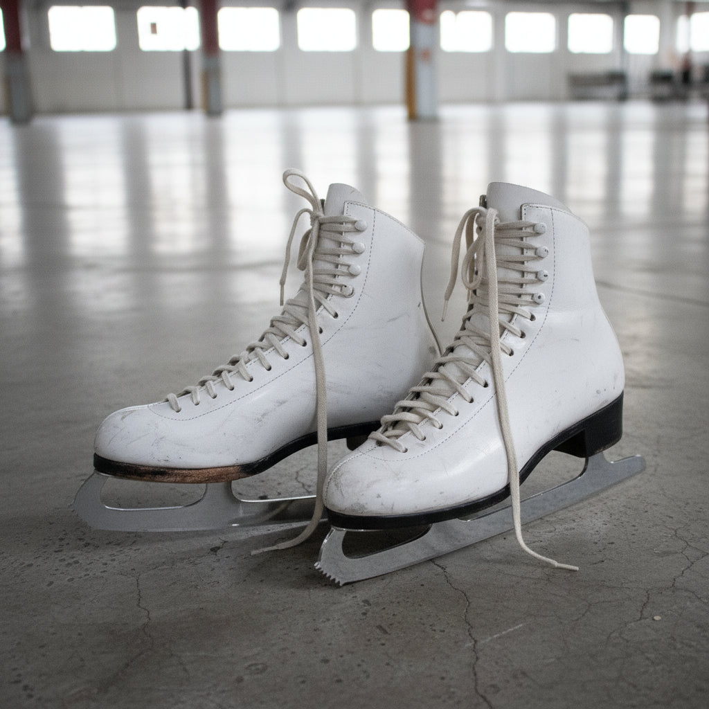 Vintage Riedell White Leather Figure Skates