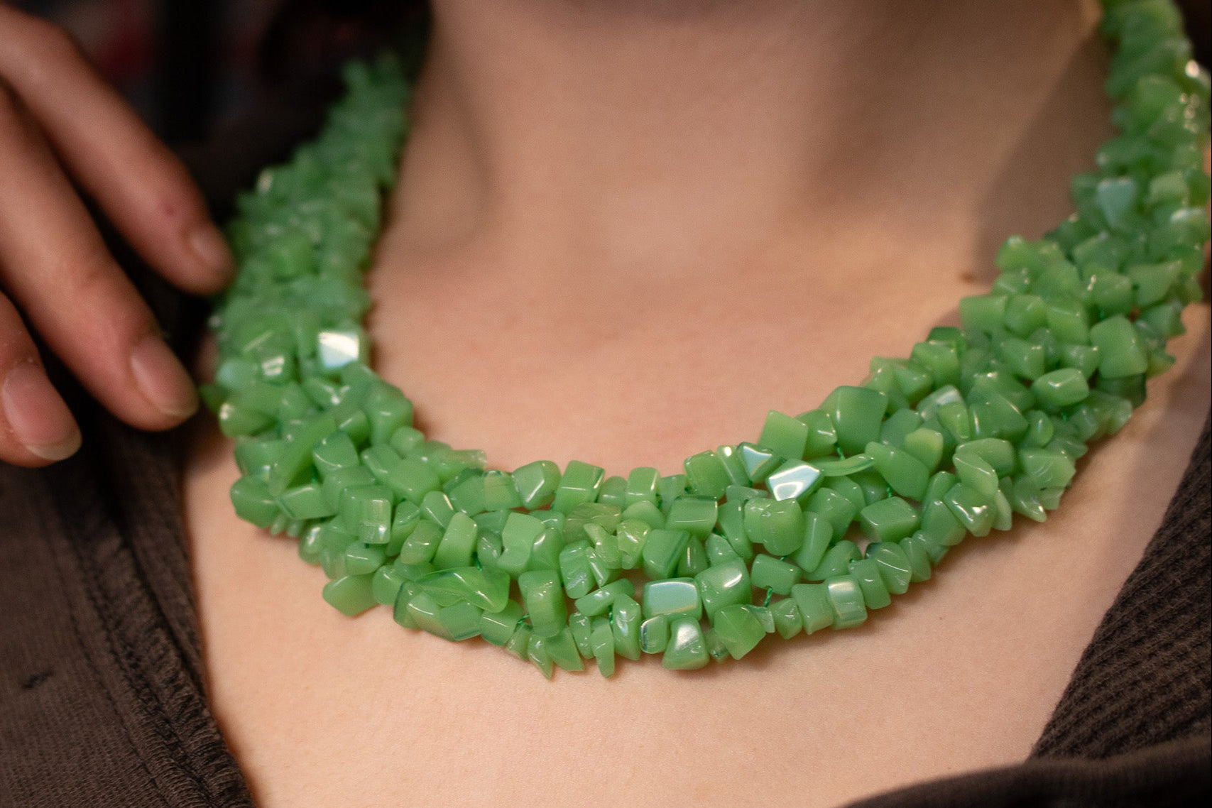 Healing Crystal Green Aventurine Choker Style Necklace