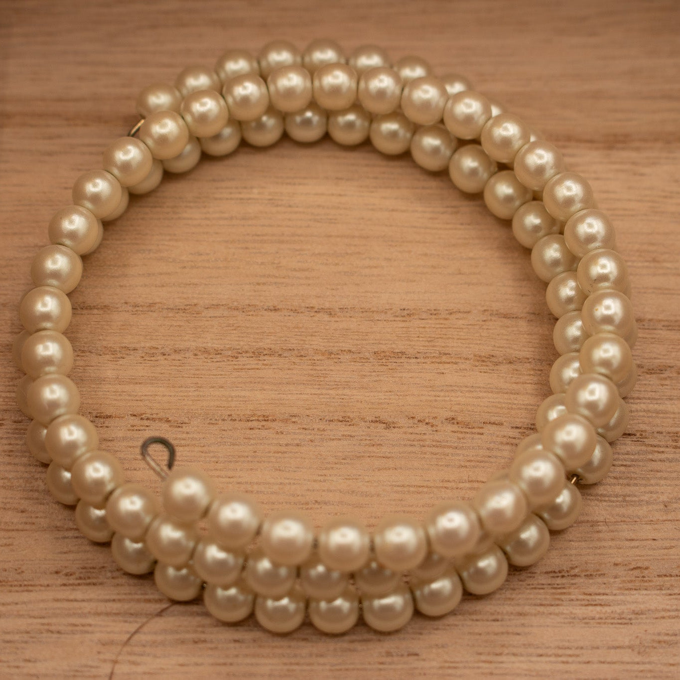 Faux Pearl Wired Wrap Necklace