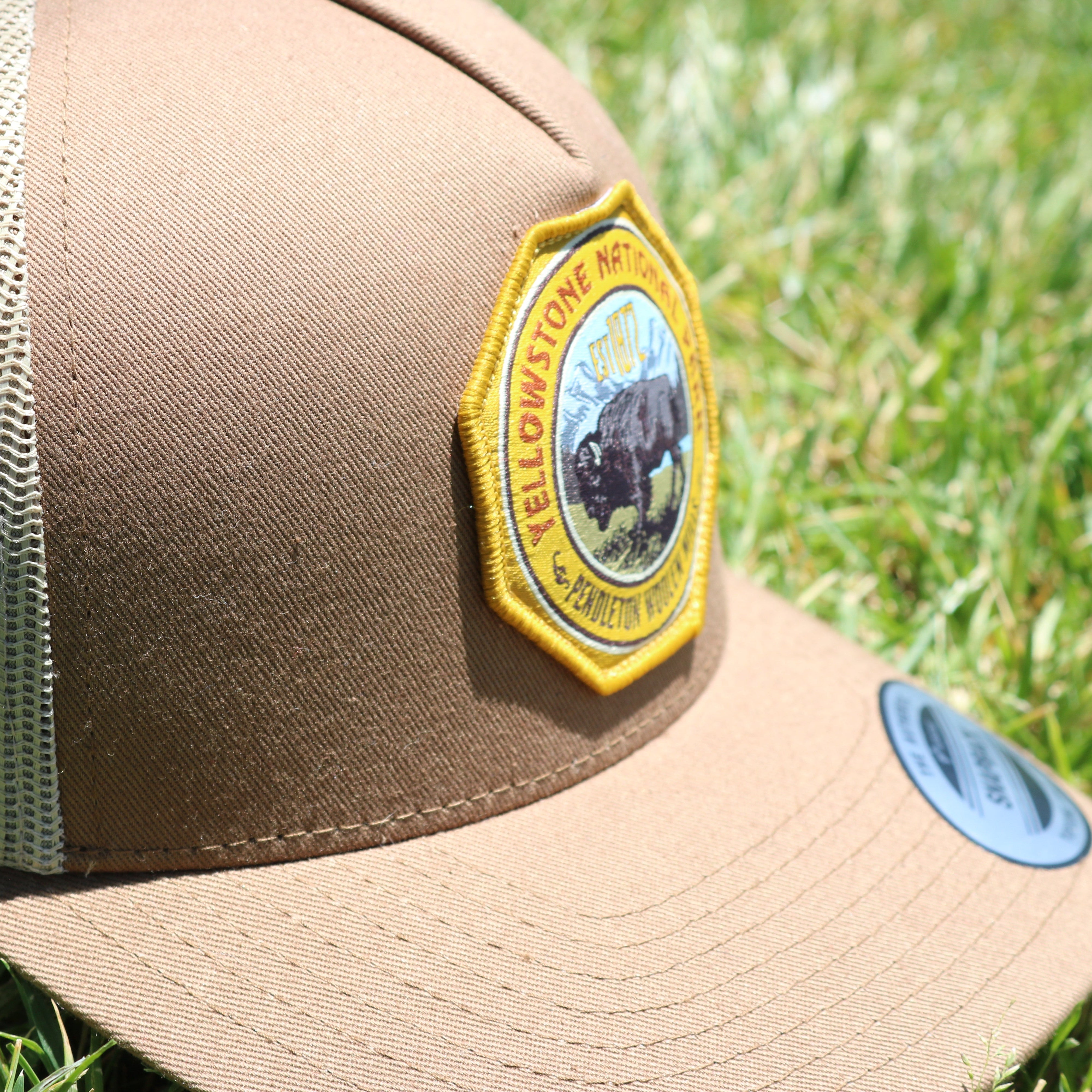 Yellowstone National Park Dark Tan Baseball Cap