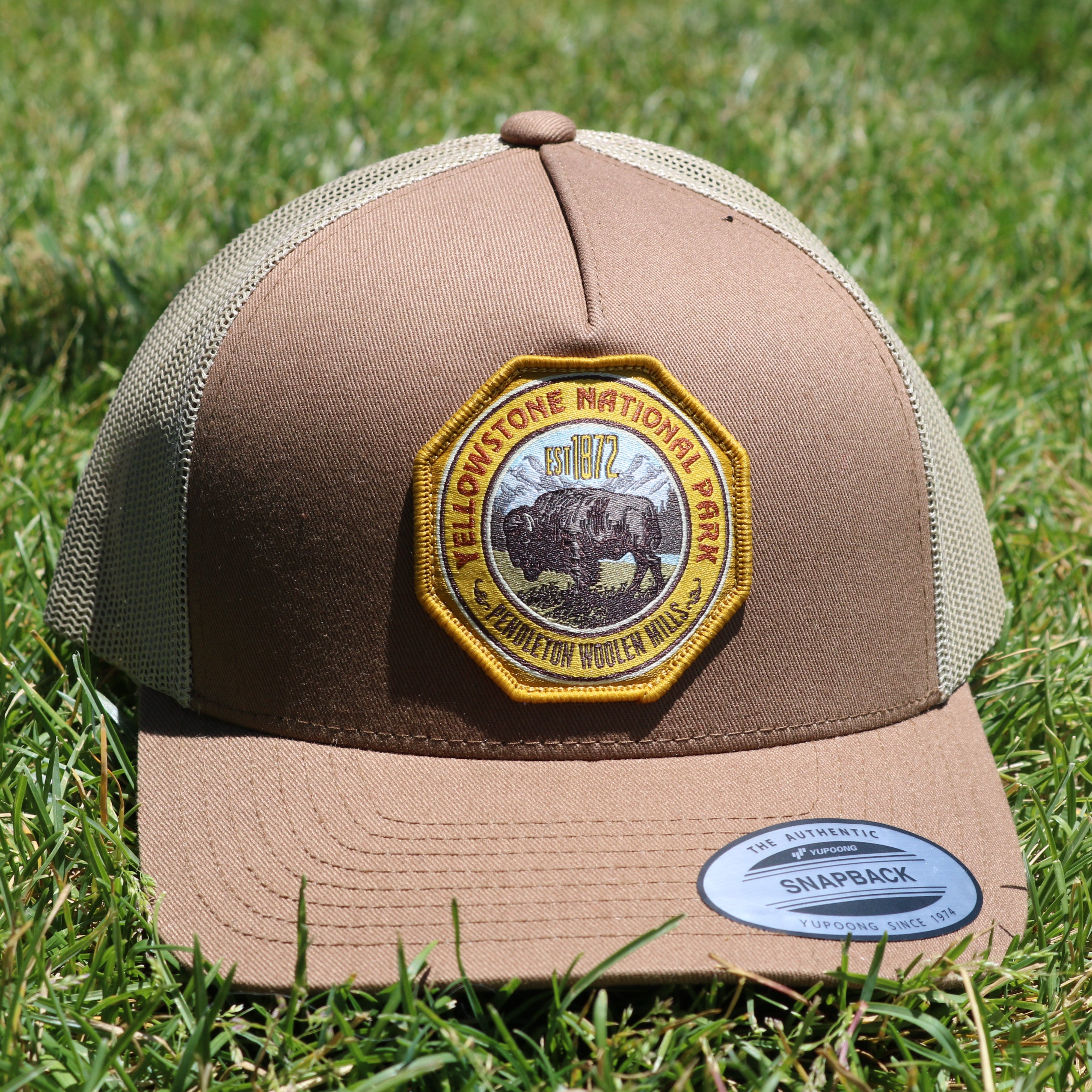 Yellowstone National Park Dark Tan Baseball Cap