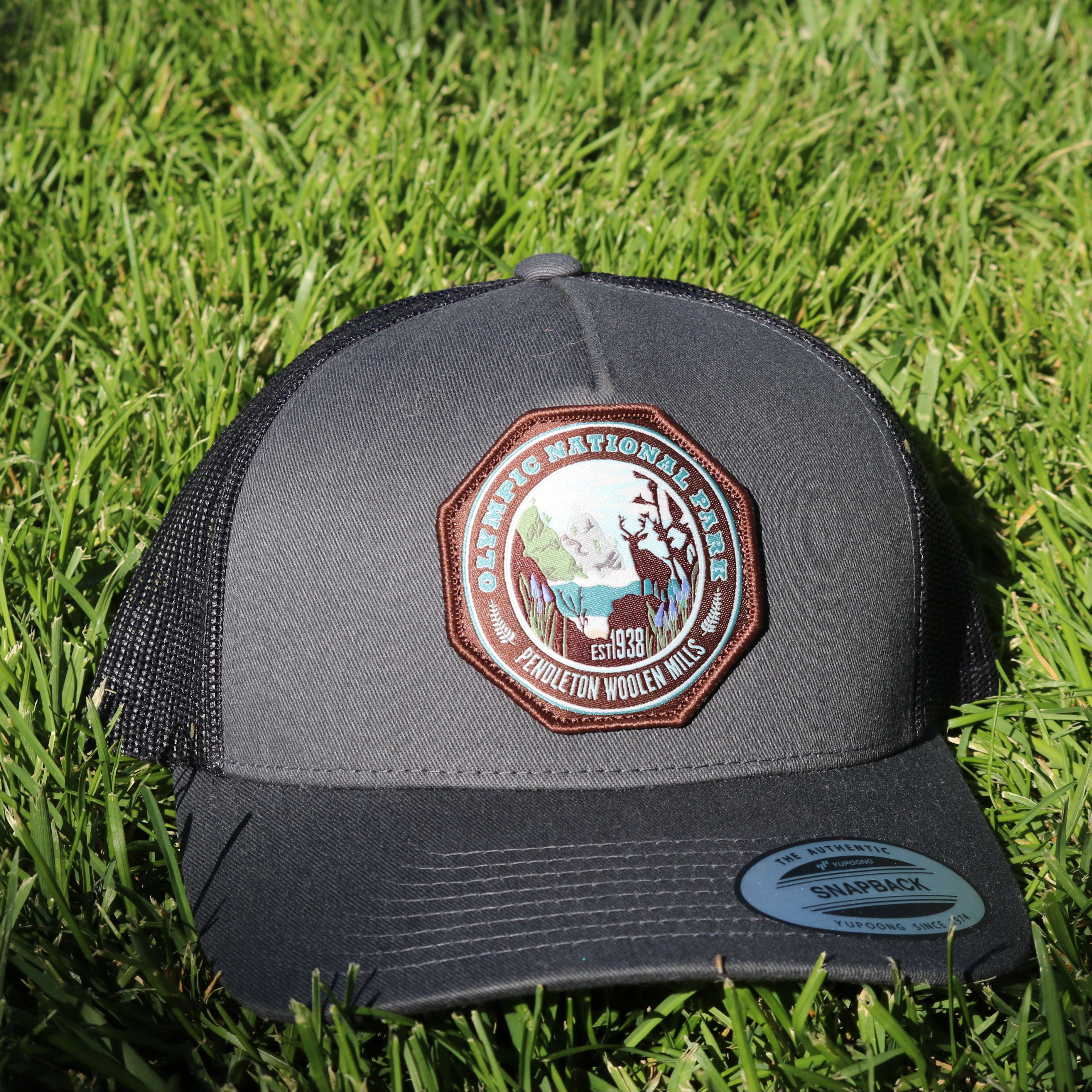 Pendleton Olympic National Park Trucker Hat Snapback Gray Black Adjustable Cap NEW