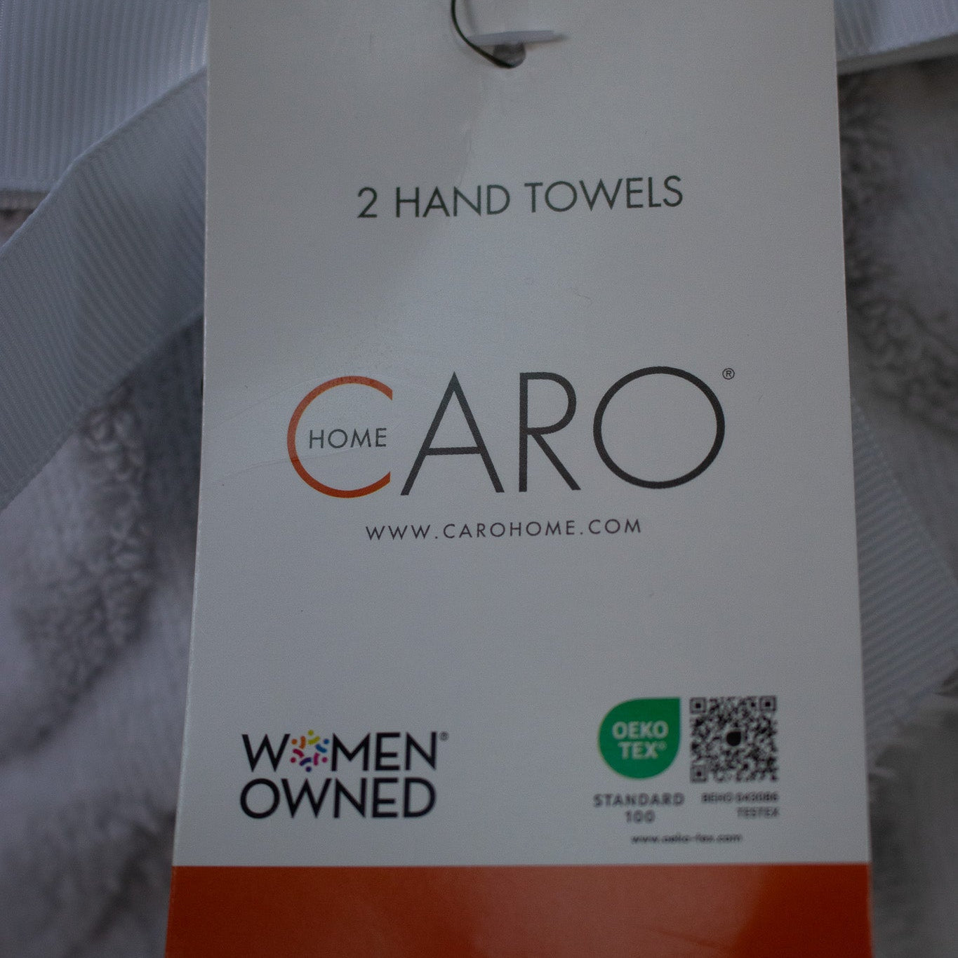 Caro Home Set of 2 Hand Towels White with Gray Flowers