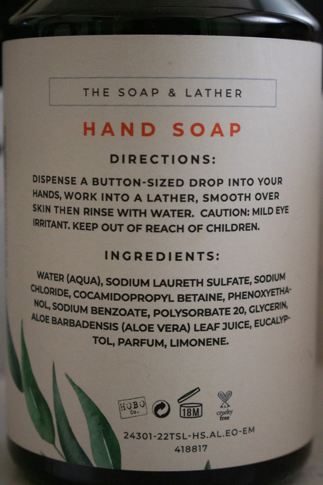 The Soap & Lather Eucalyptus Mint Hand Soap