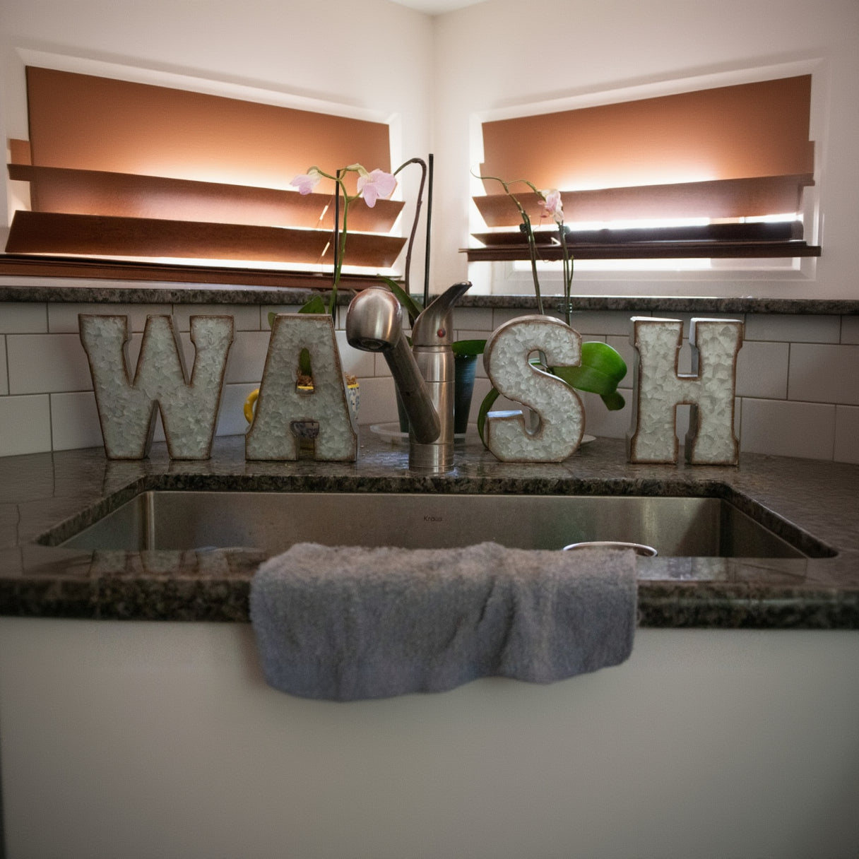 W.A.S.H. Metal Letter Sign