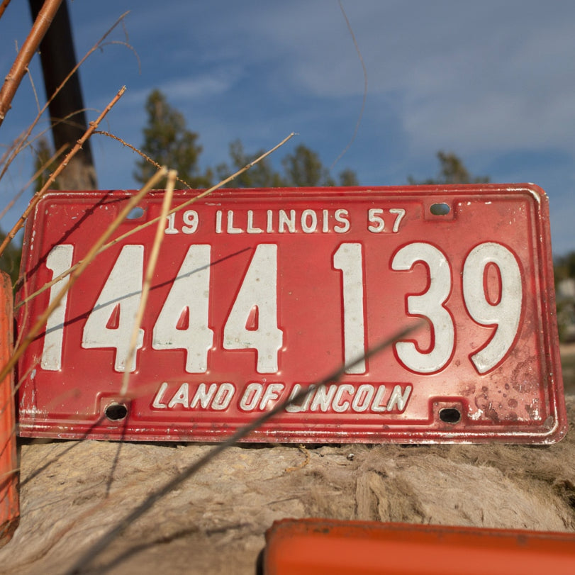 1957 Illinois Land of Lincoln License Plate