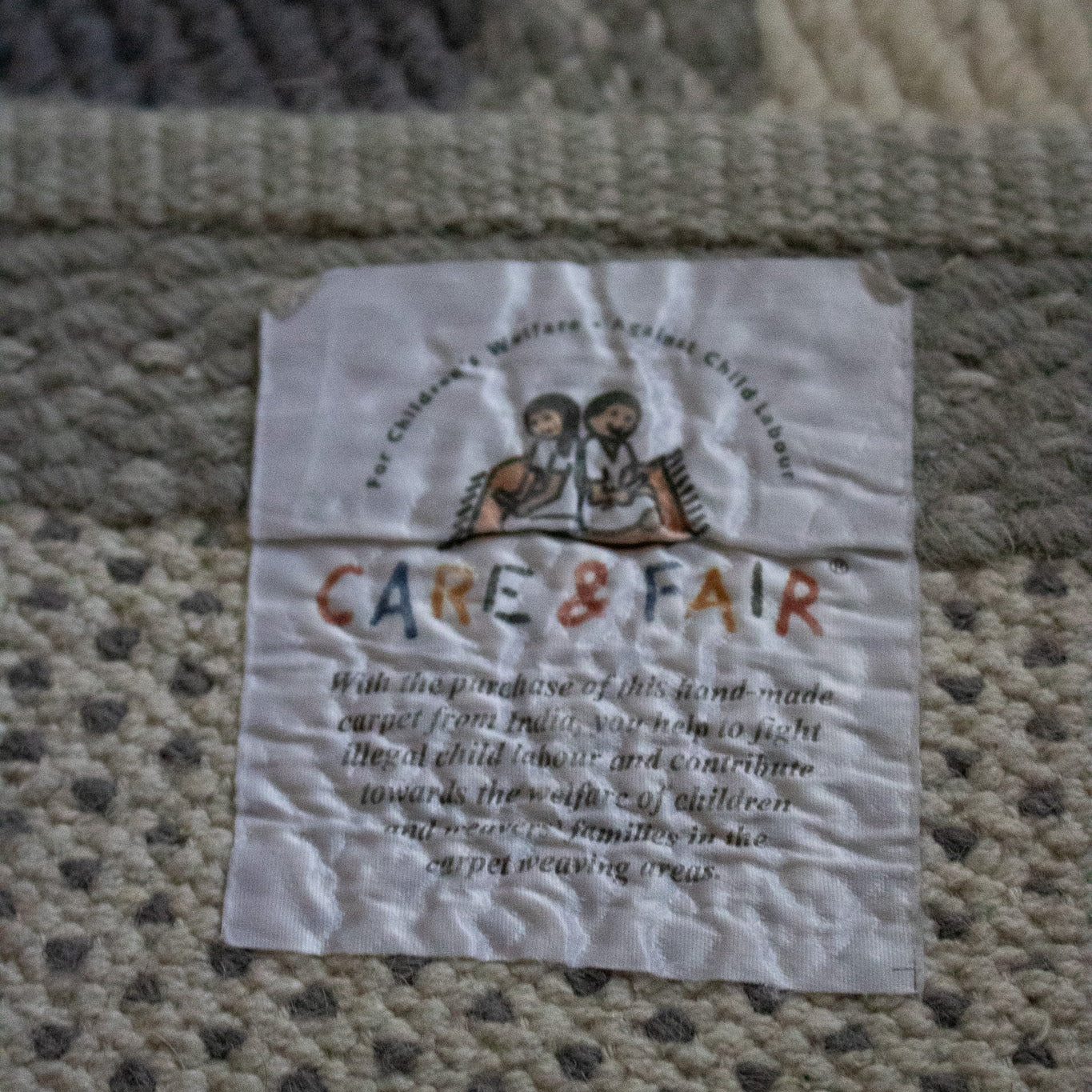 Care & Fair White Wool Rug – Handwoven in India with Artisan Craftsmanship