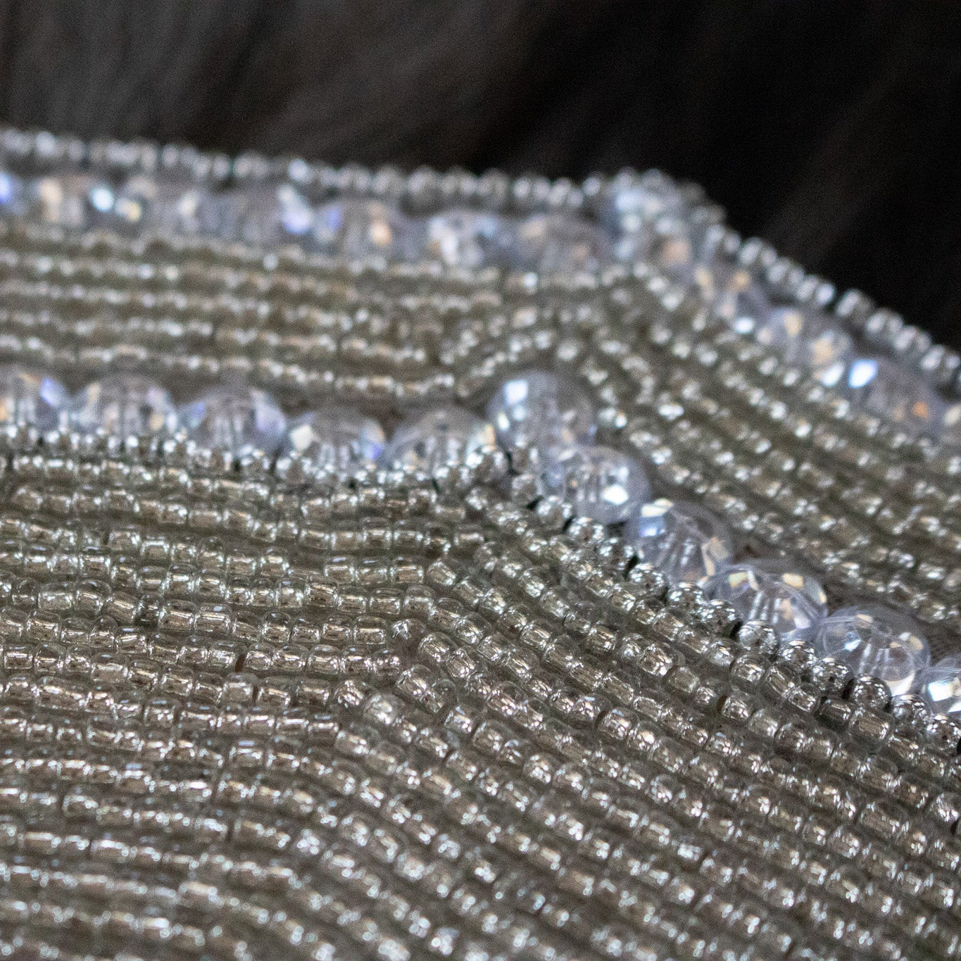 Elegant Rachel Zoe -Beaded Silver Charger
