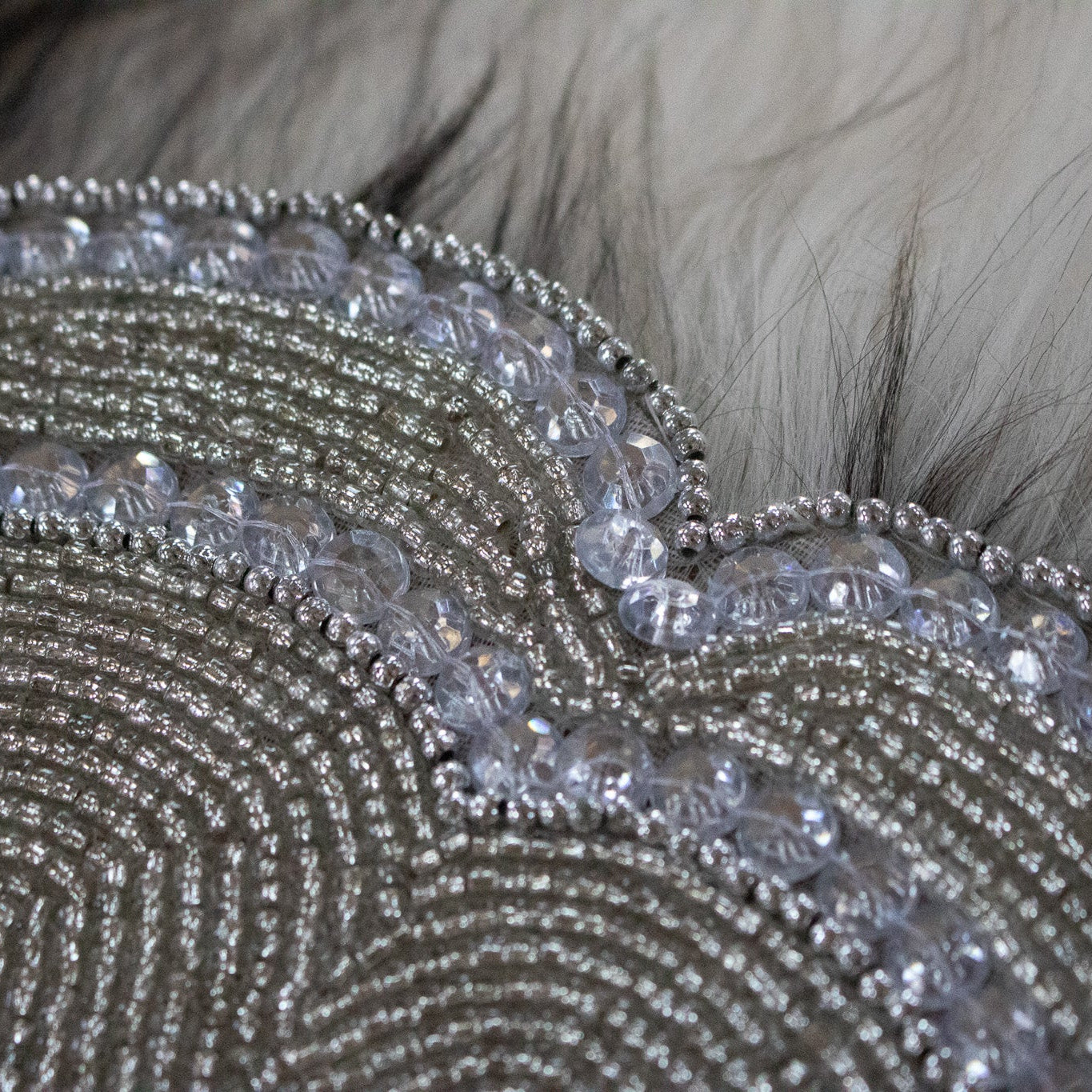 Elegant Rachel Zoe -Beaded Silver Charger