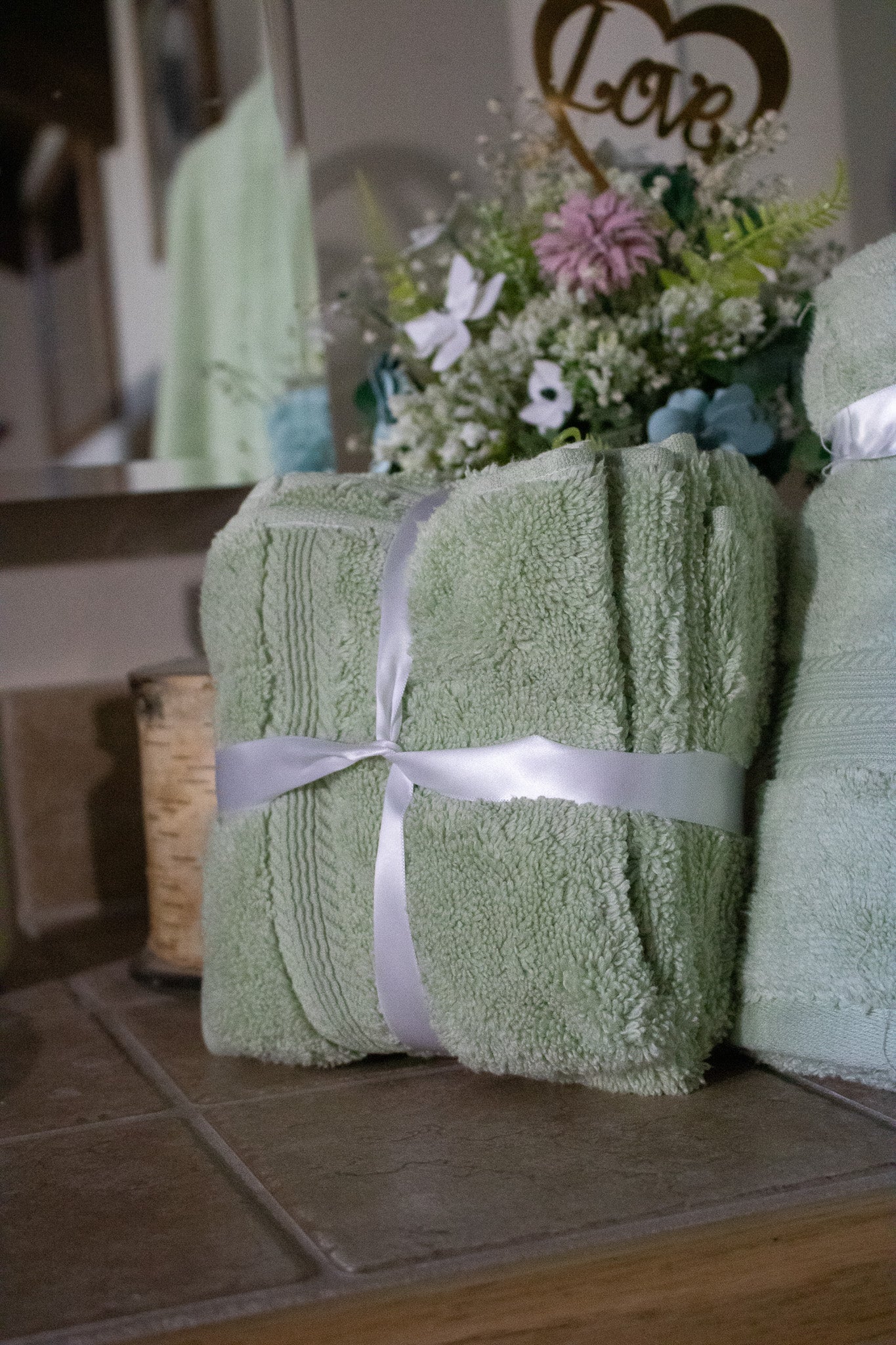 Joie Home Premium Set of 100% Cotton Washcloths Seafoam Green