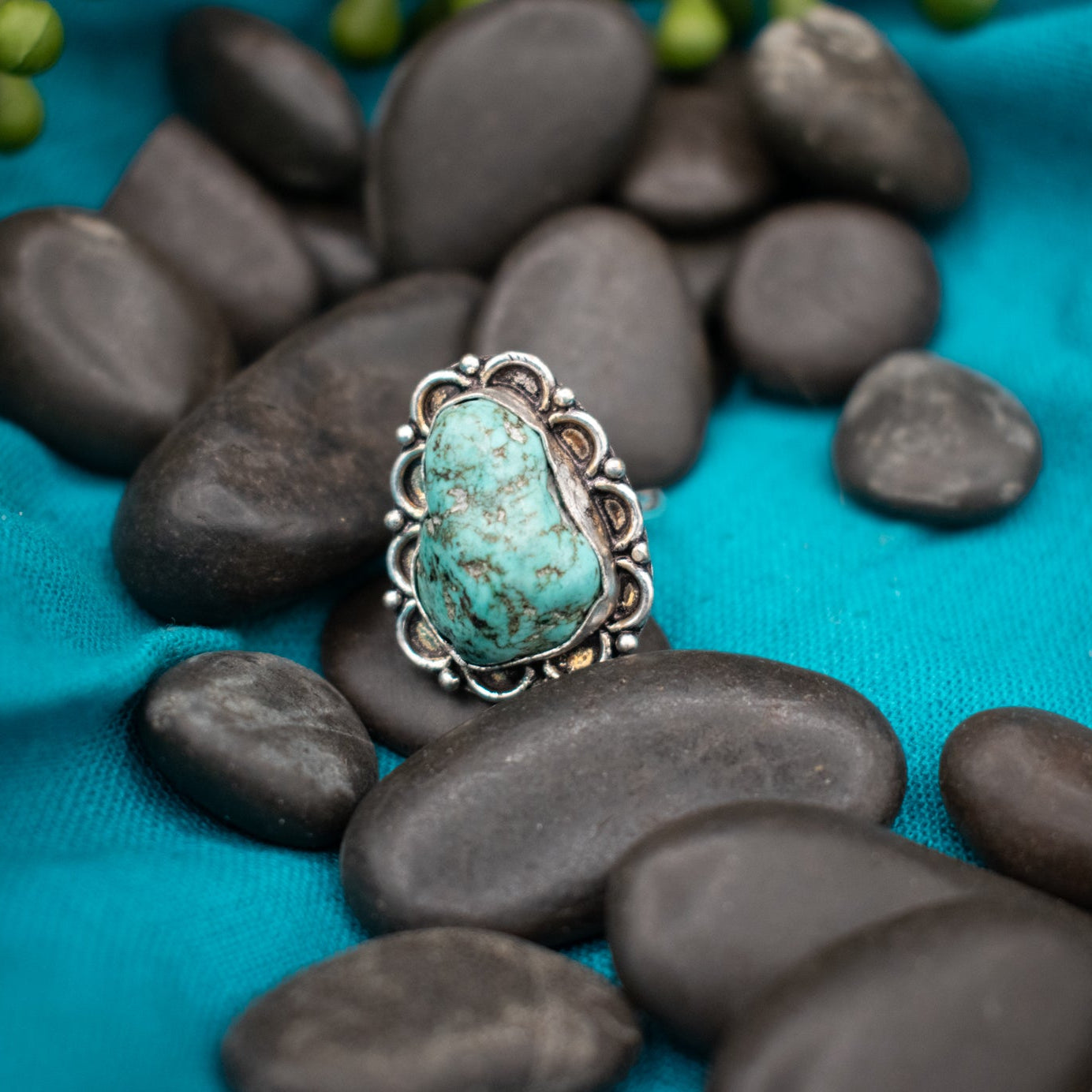 Faux Turquoise Gemstone Ring Size 8.5