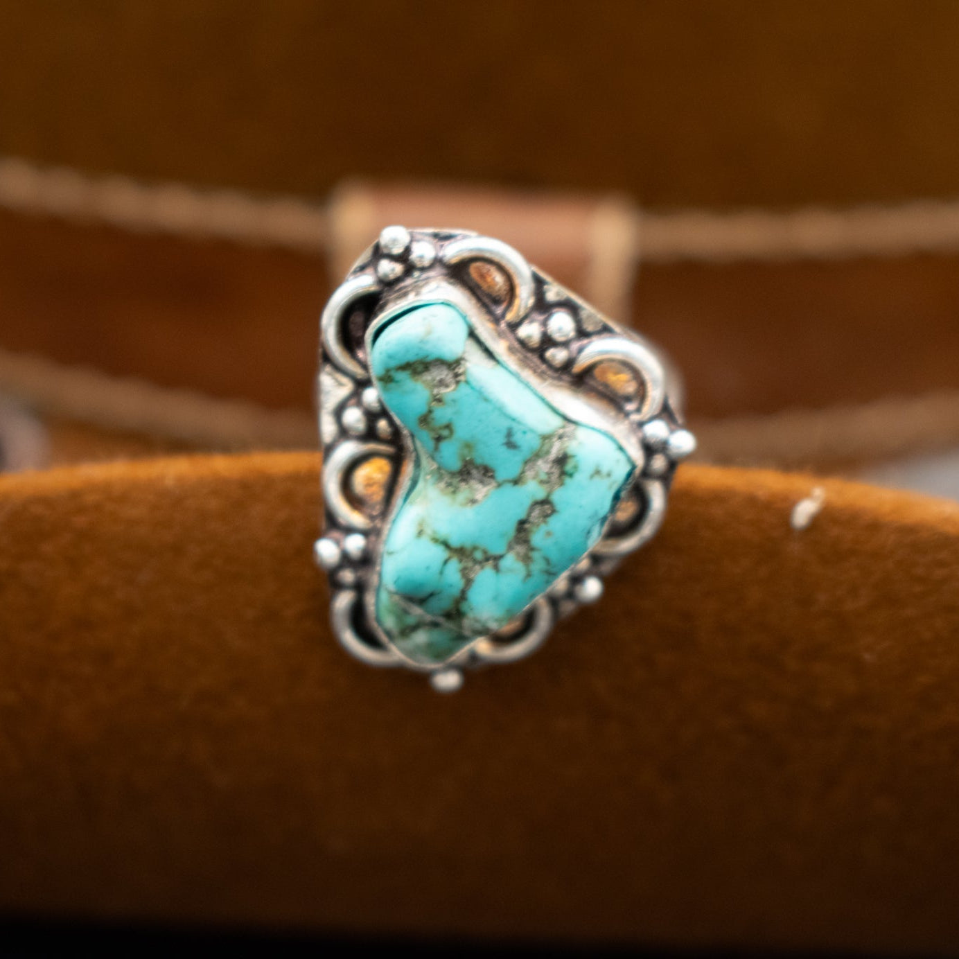 Faux Turquoise Gemstone Ring Size 8.5