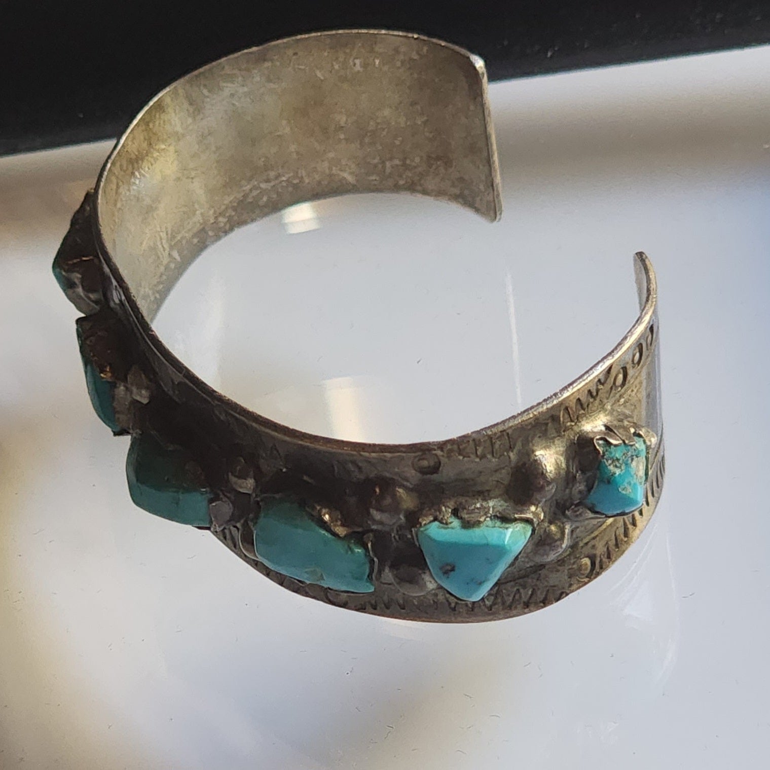 Navajo Sterling Silver Turquoise Cuff Bracelet