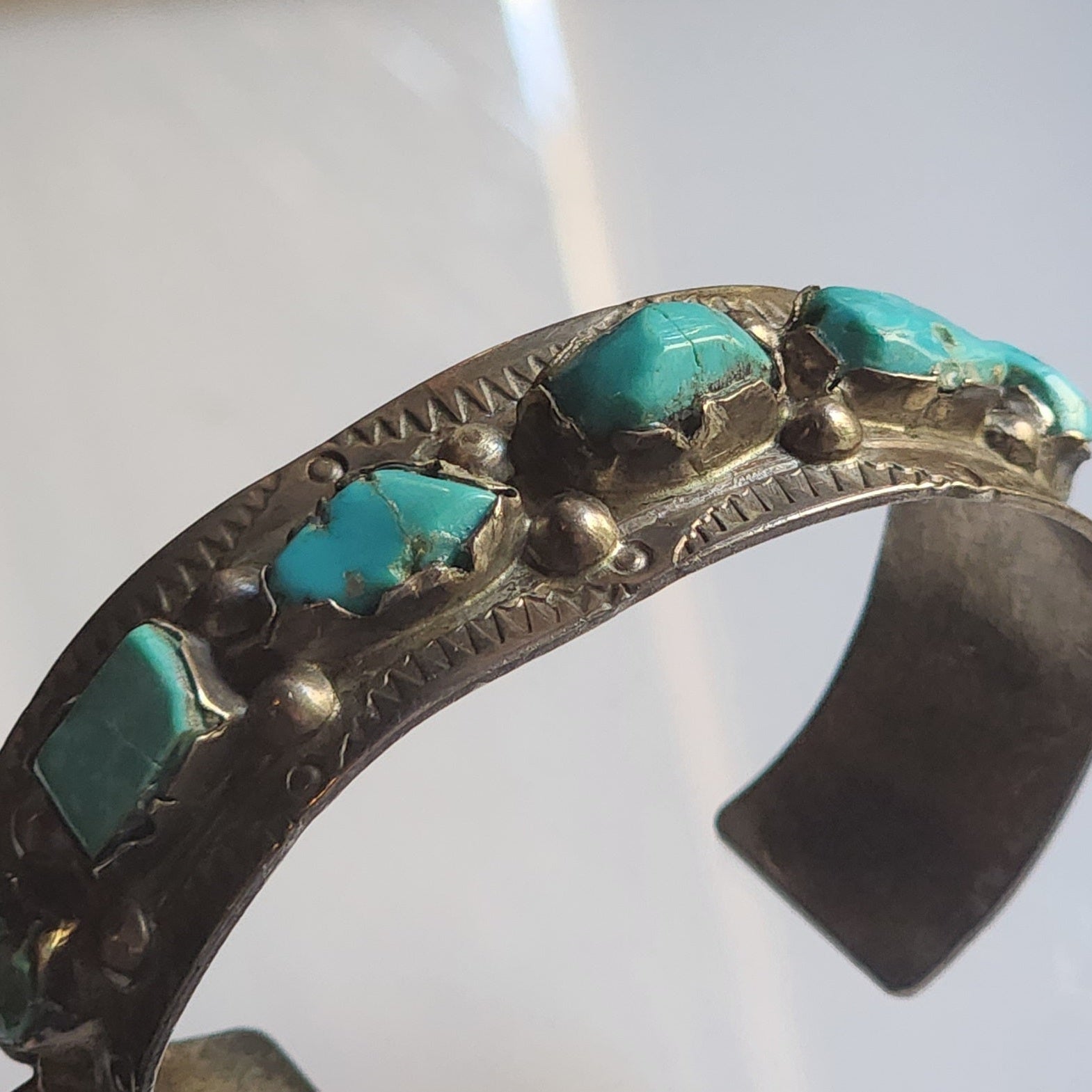 Navajo Sterling Silver Turquoise Cuff Bracelet
