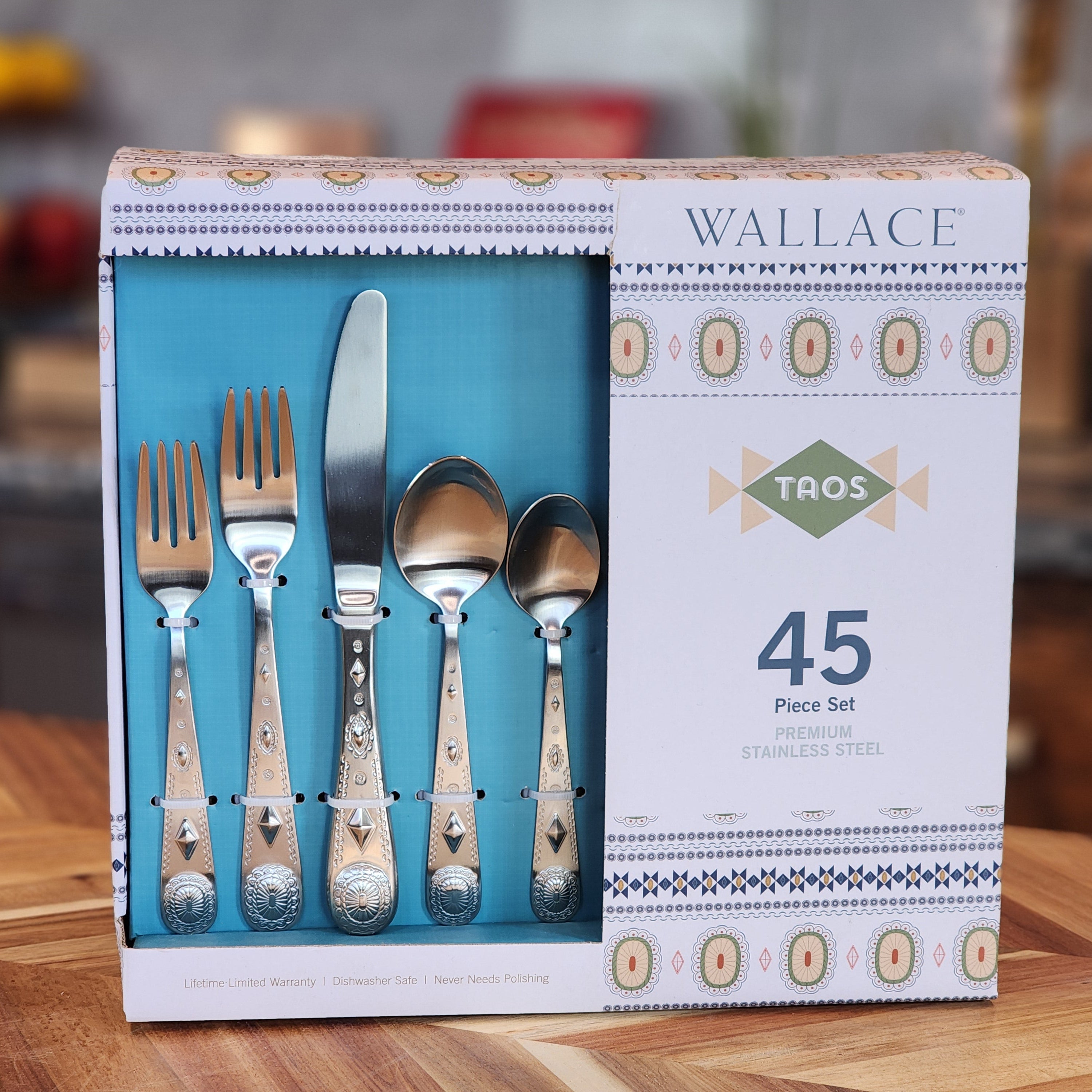 Southwestern Style Wallace Taos 45 Piece Premium Stainless Steel Silverware Set