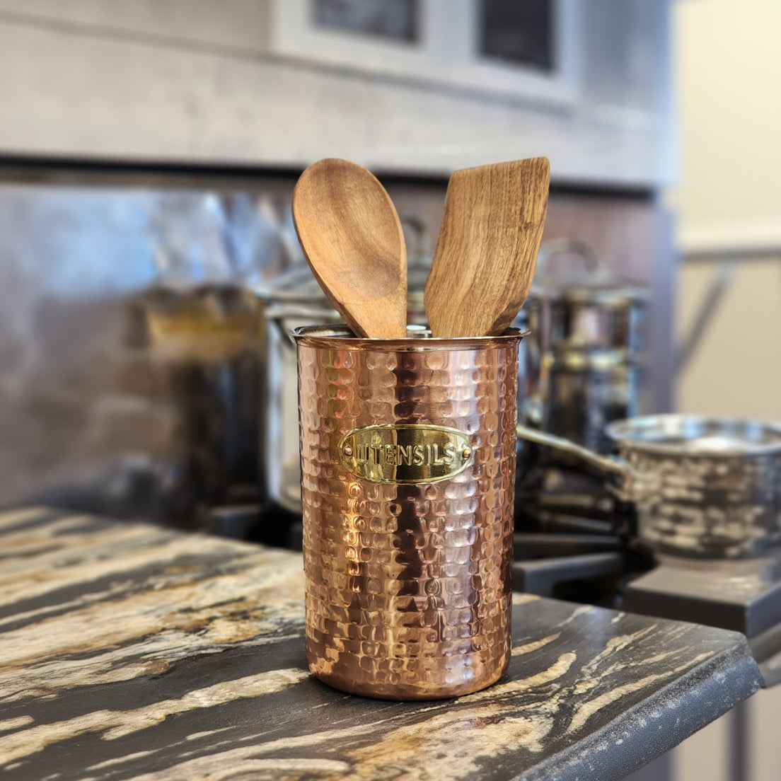 Mud Pie Copper Kitchen Utensil Caddy