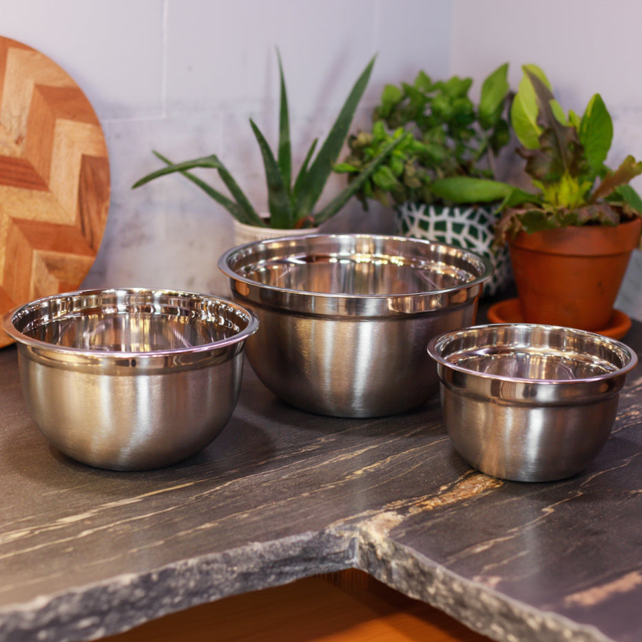 Cook Tools Premium Stainless Steel 3 Piece Mixing Bowl Set