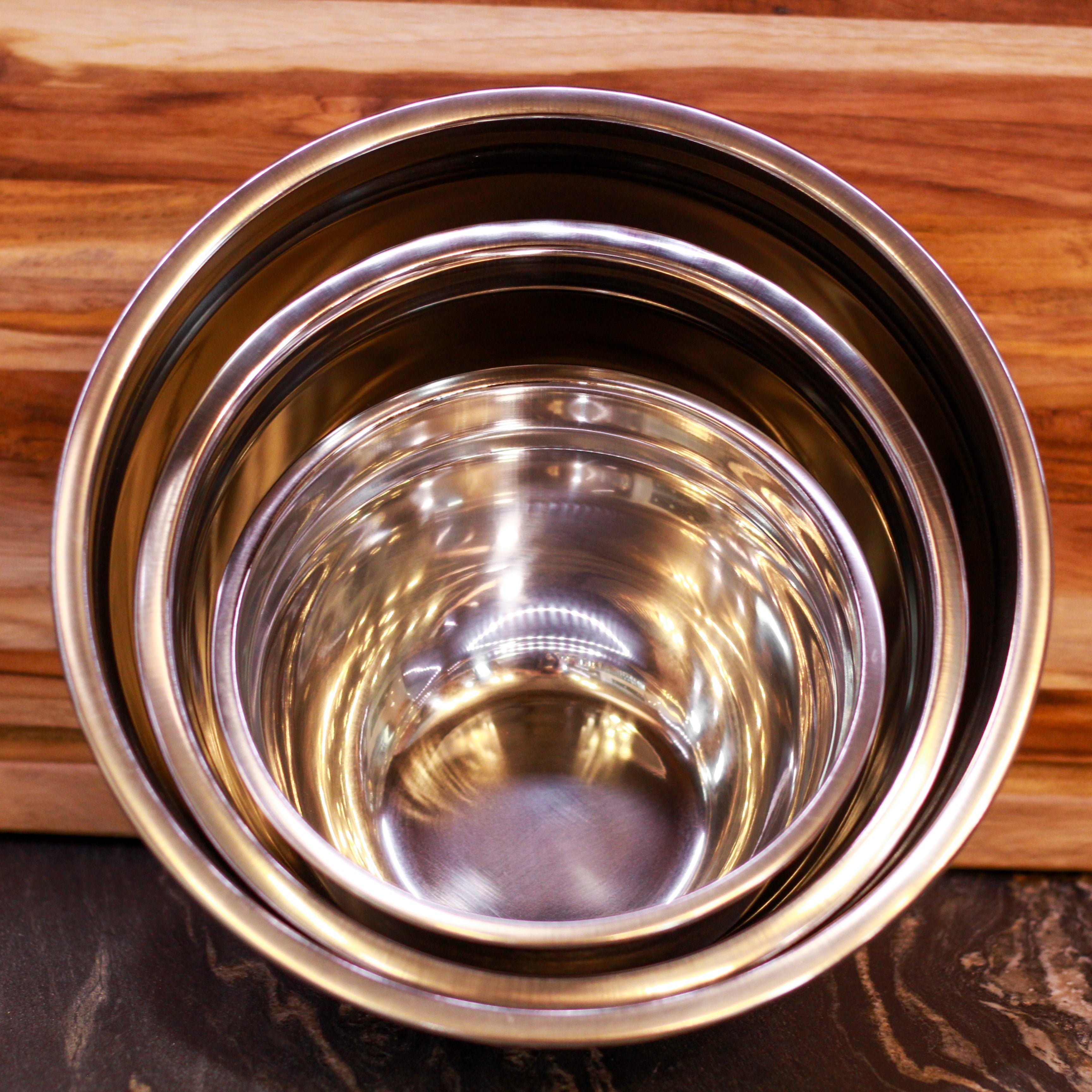 Cook Tools Premium Stainless Steel 3 Piece Mixing Bowl Set